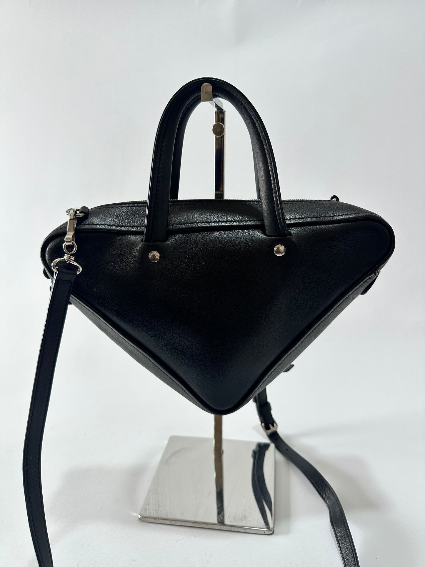 BALENCIAGA 
Calfskin XS Triangle Duffle Black