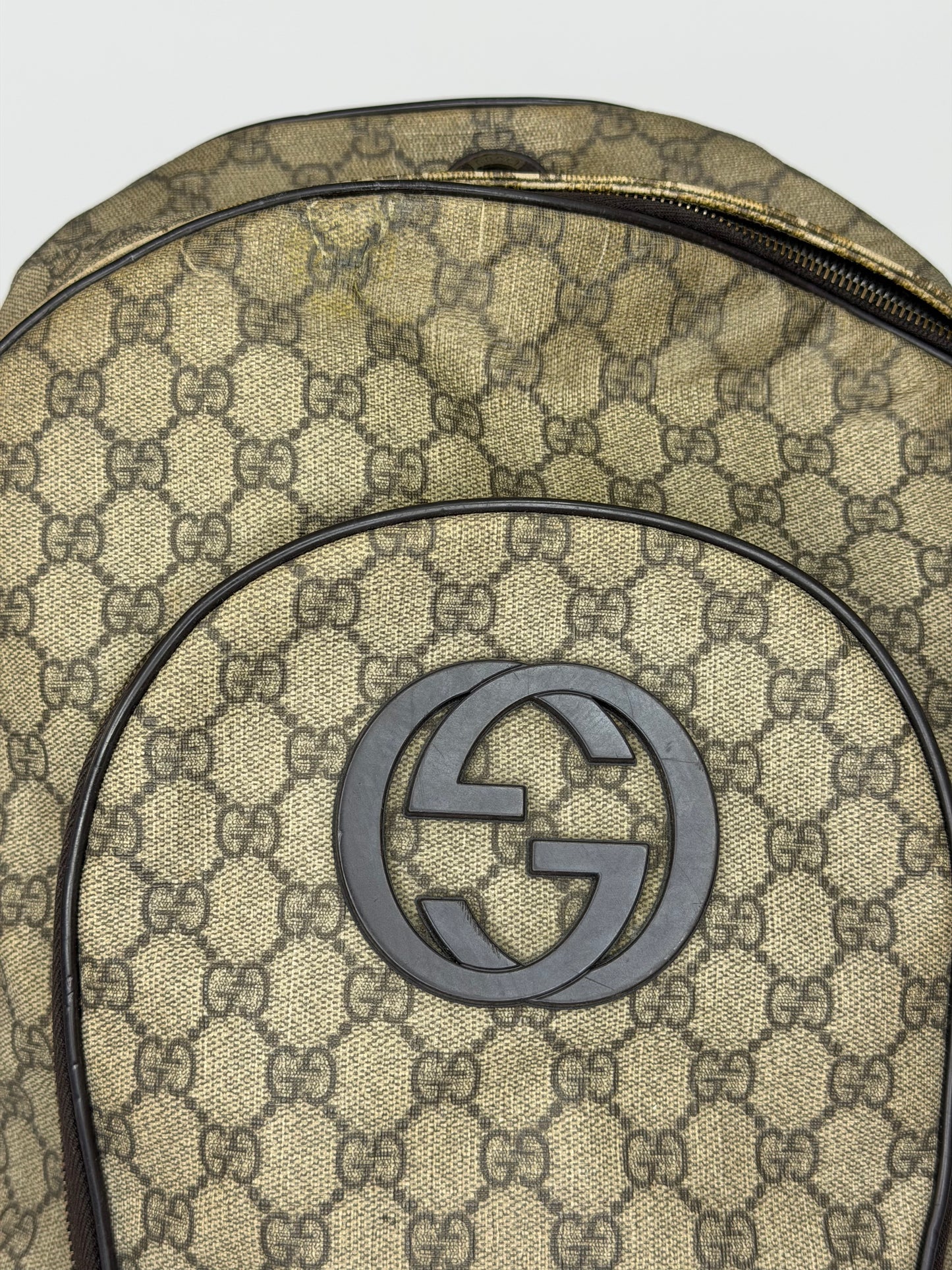 Gucci Beige/Brown GG Supreme Canvas Interlocking G Backpack