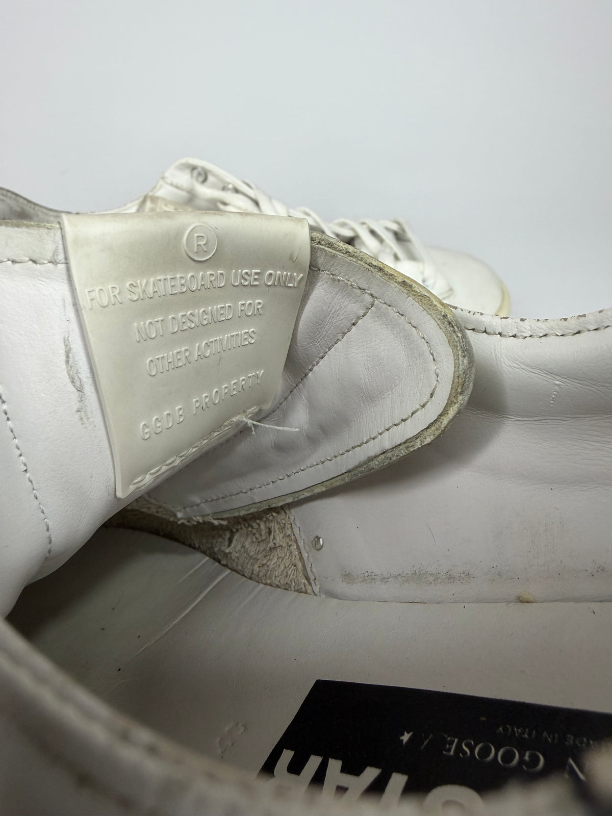 Golden Goose PureStar Size 43 White/Black Leather Low Top Sneakers