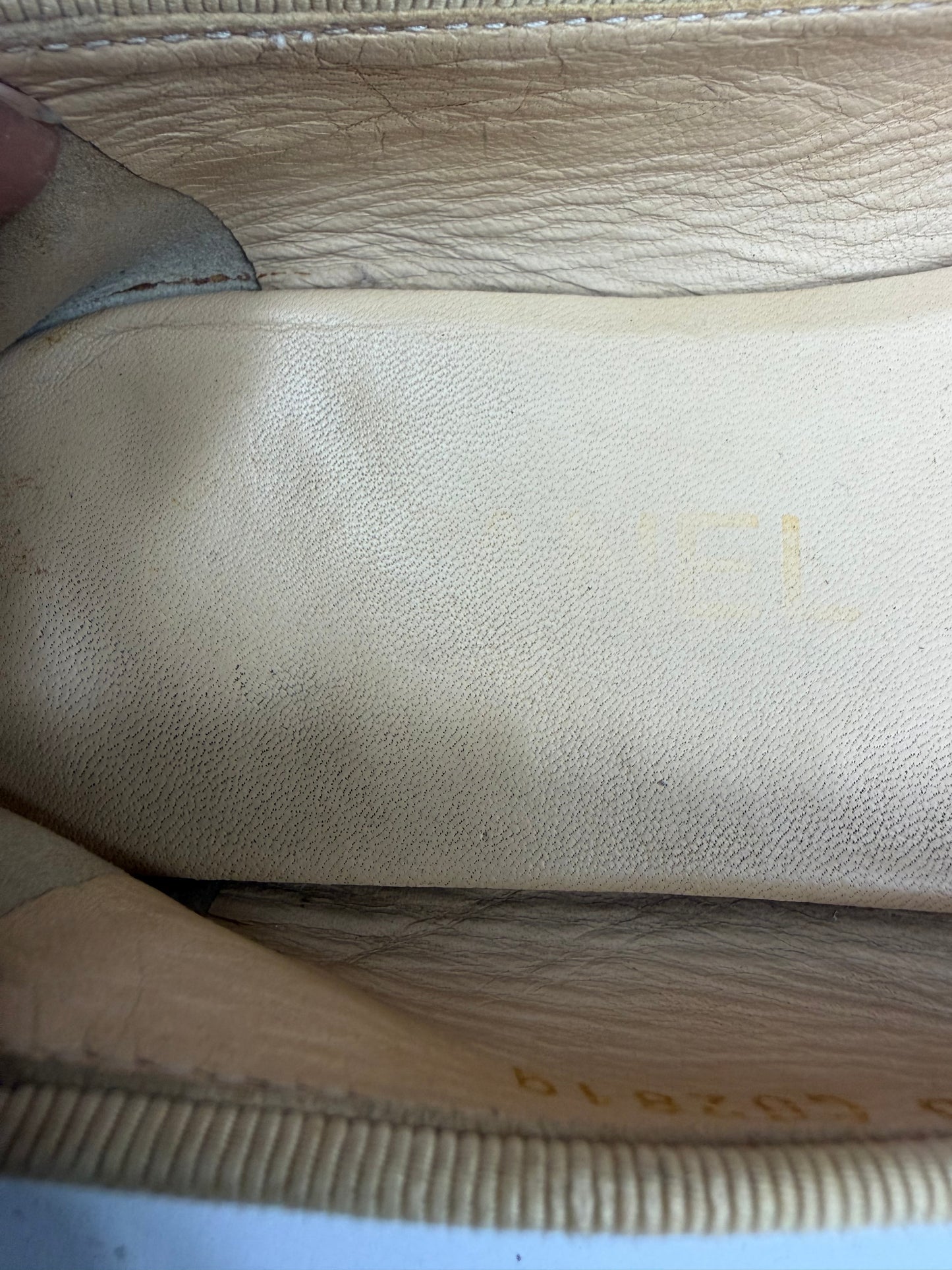 CHANEL Beige/Black Lambskin Leather CC Ballet Flats Size 36 EU/ 6 US / 3 UK