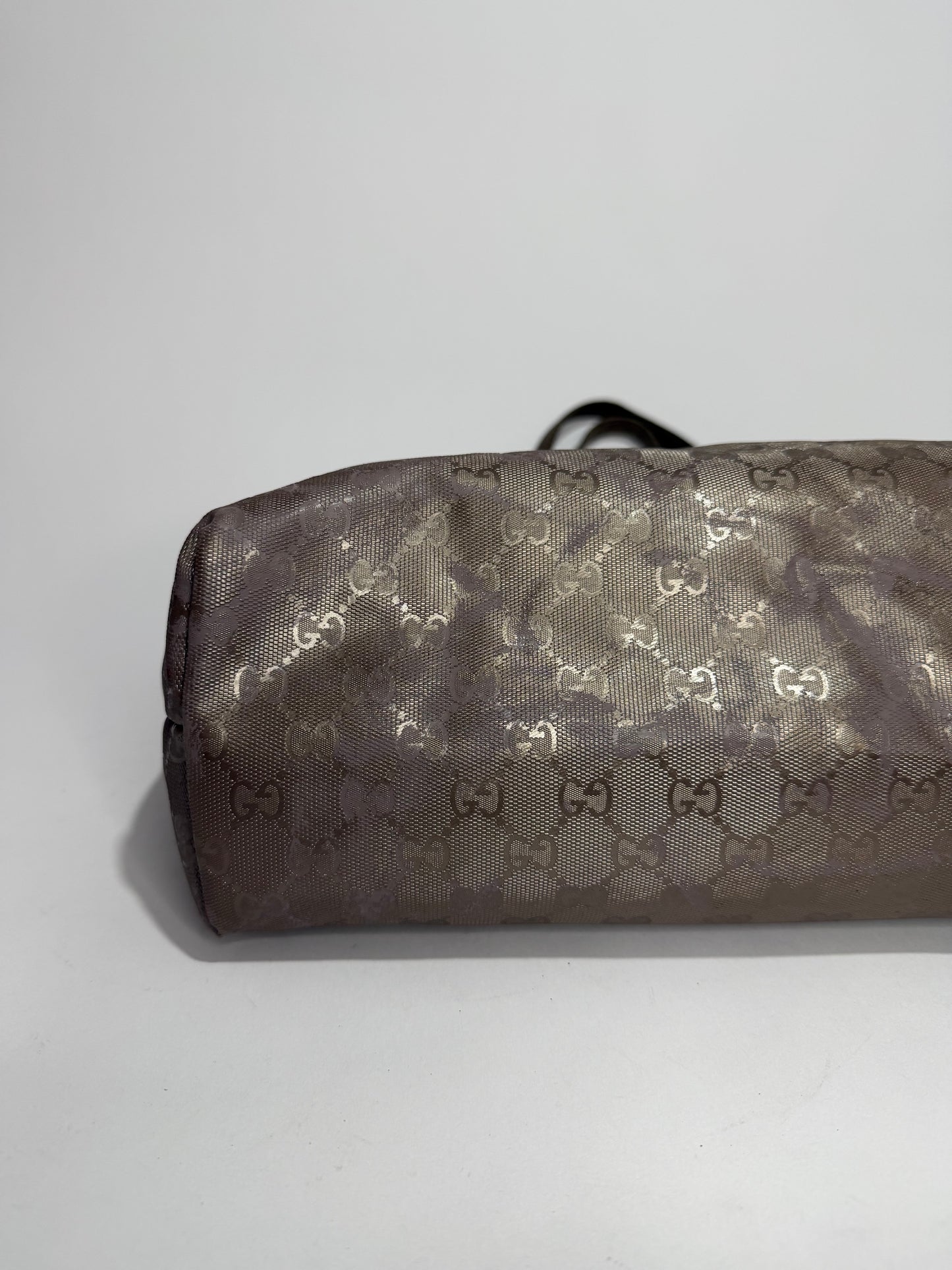 Gucci Gunmetal GG Coated Canvas Medium Imprime Tote