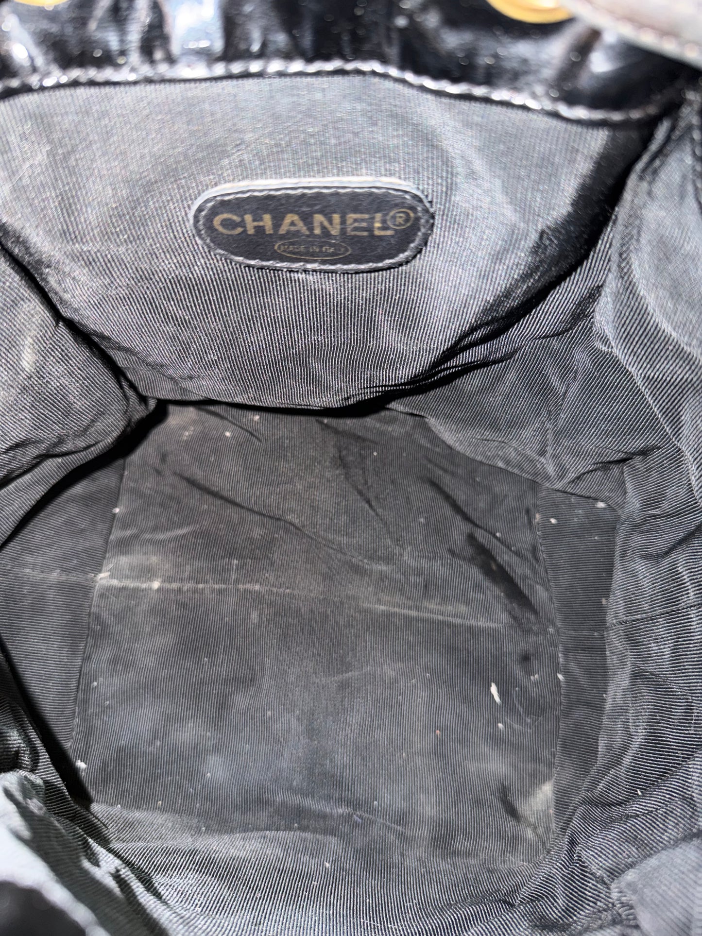 Vintage Chanel CC Patent Bucket Bag