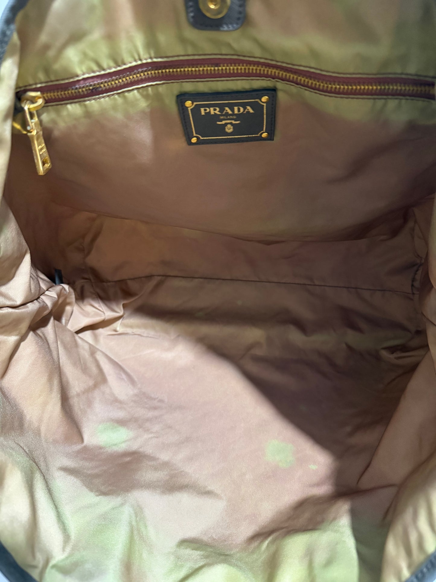 PRADA Nylon Tessuto Saffiano Tote Green