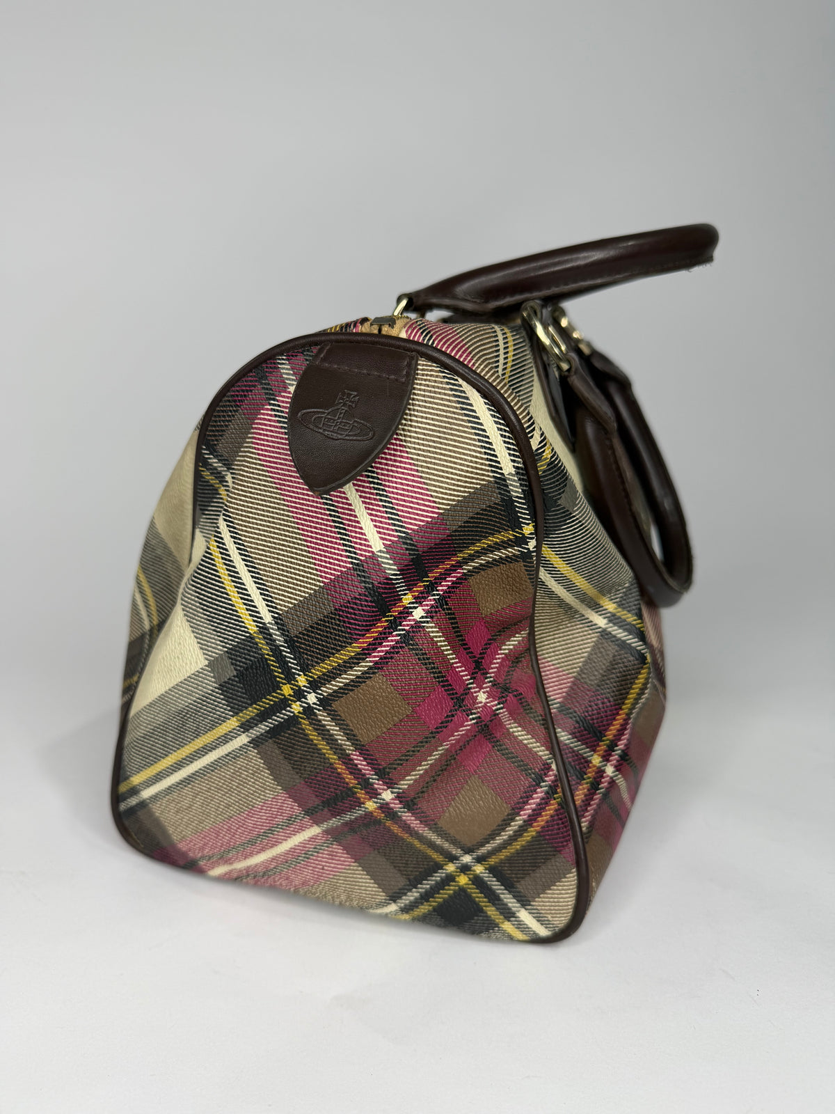 Vivienne Westwood
Leather Trim Coated Canvas Handle Bag