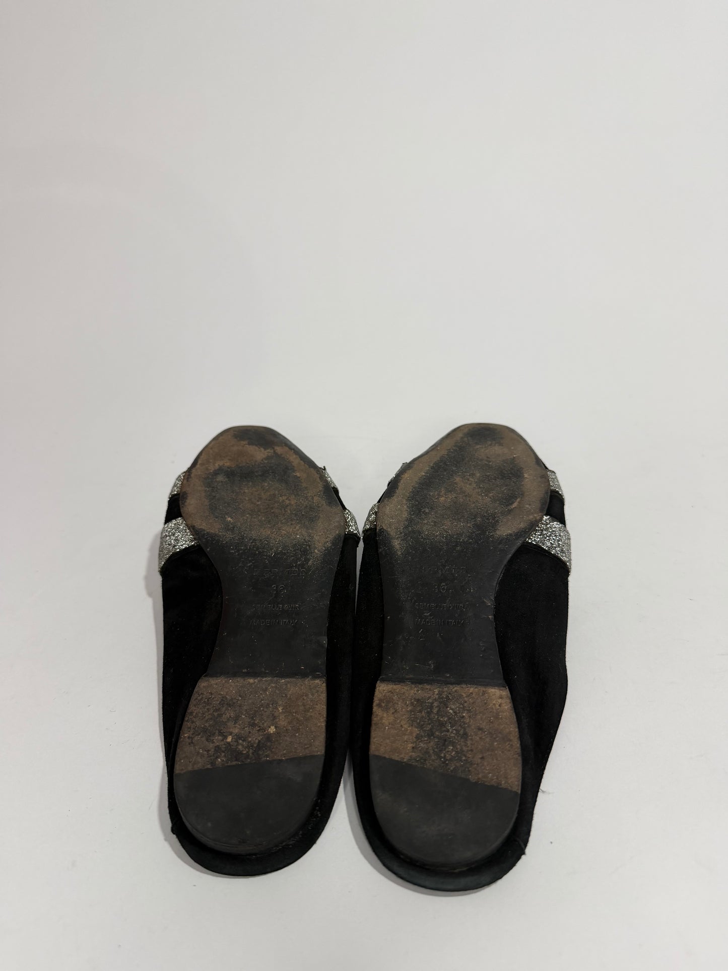 Hermes Black Suede Roxane Mule Sandals Size 36 EU/6 US/ 3 UK
