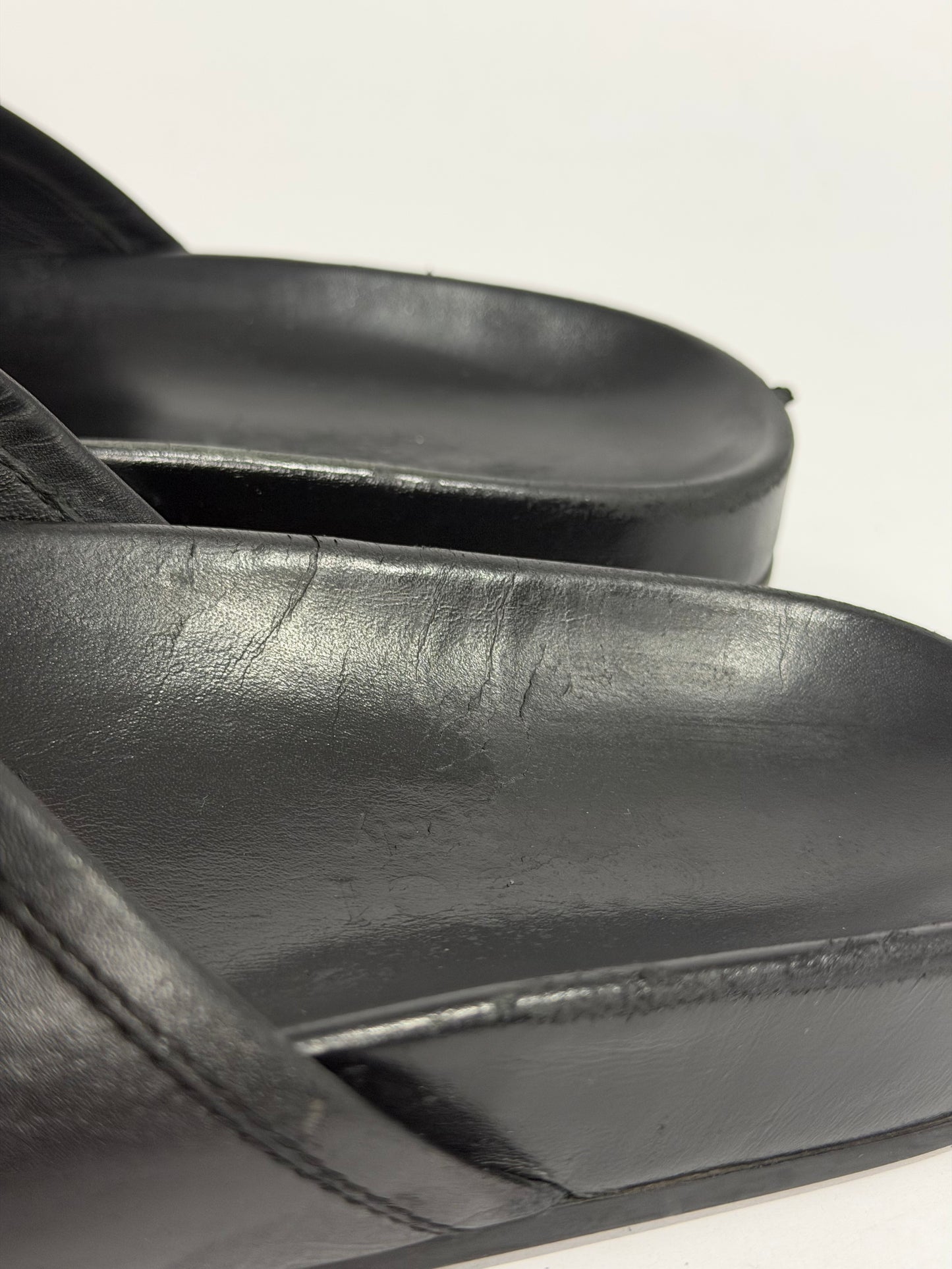 Gucci Black Leather Horsebit Princetown Flat Mules Size 8 US