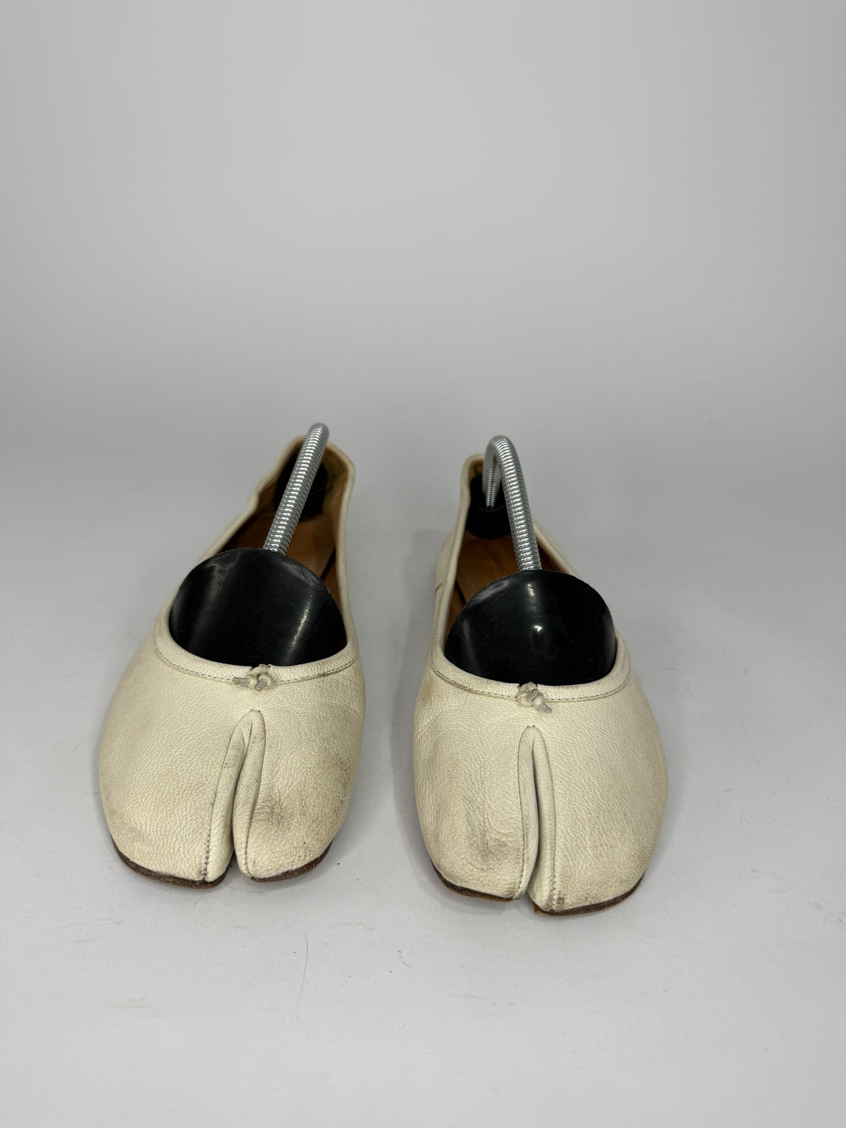 Maison Margiela Tabi Ballet Flats Ivory Leather Split-Toe EU 36