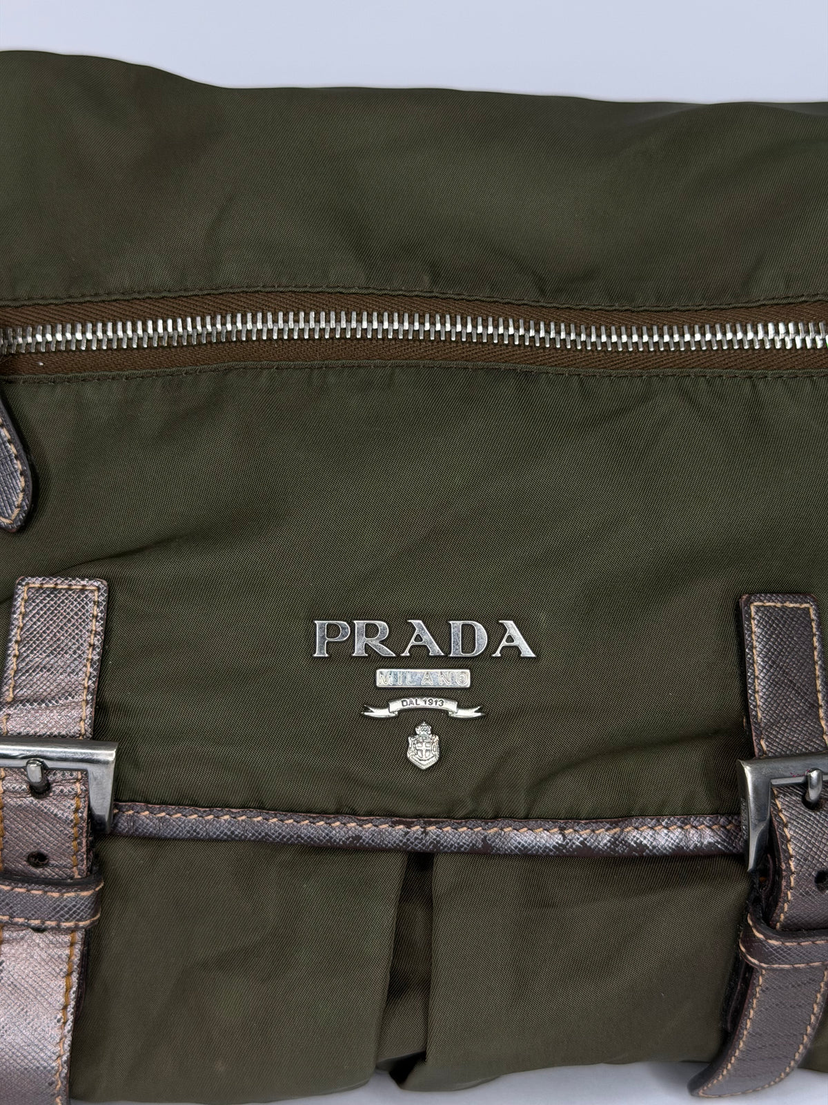 PRADA
Beige Nylon And Leather Medium Messenger Bag