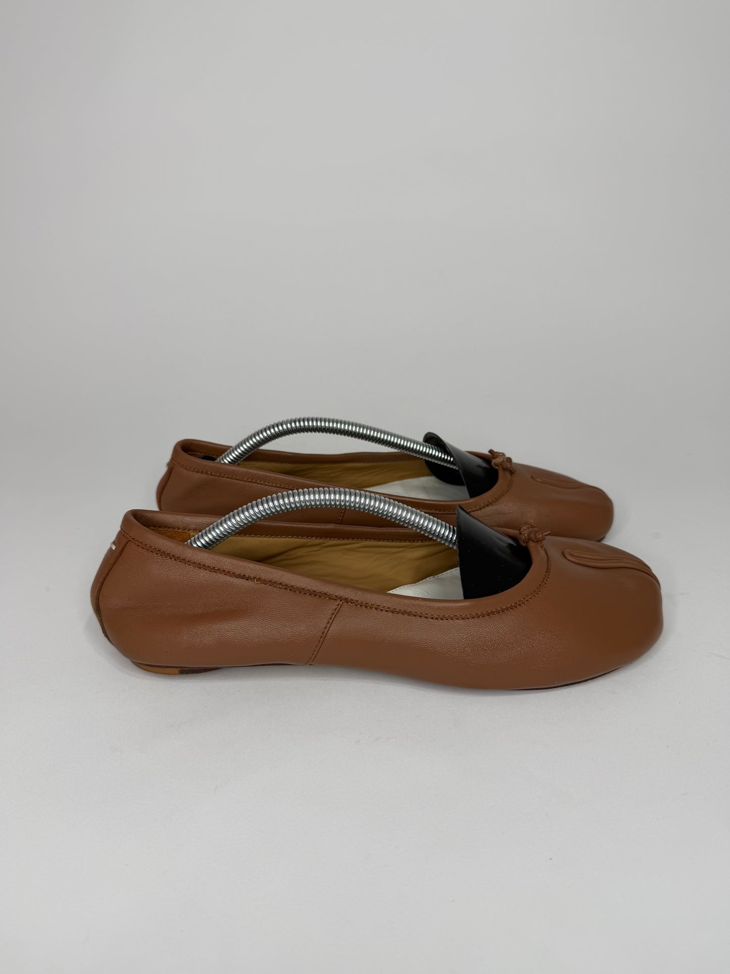 Maison Margiela Tabi Ballet Flats Brown Leather Split-Toe EU 38