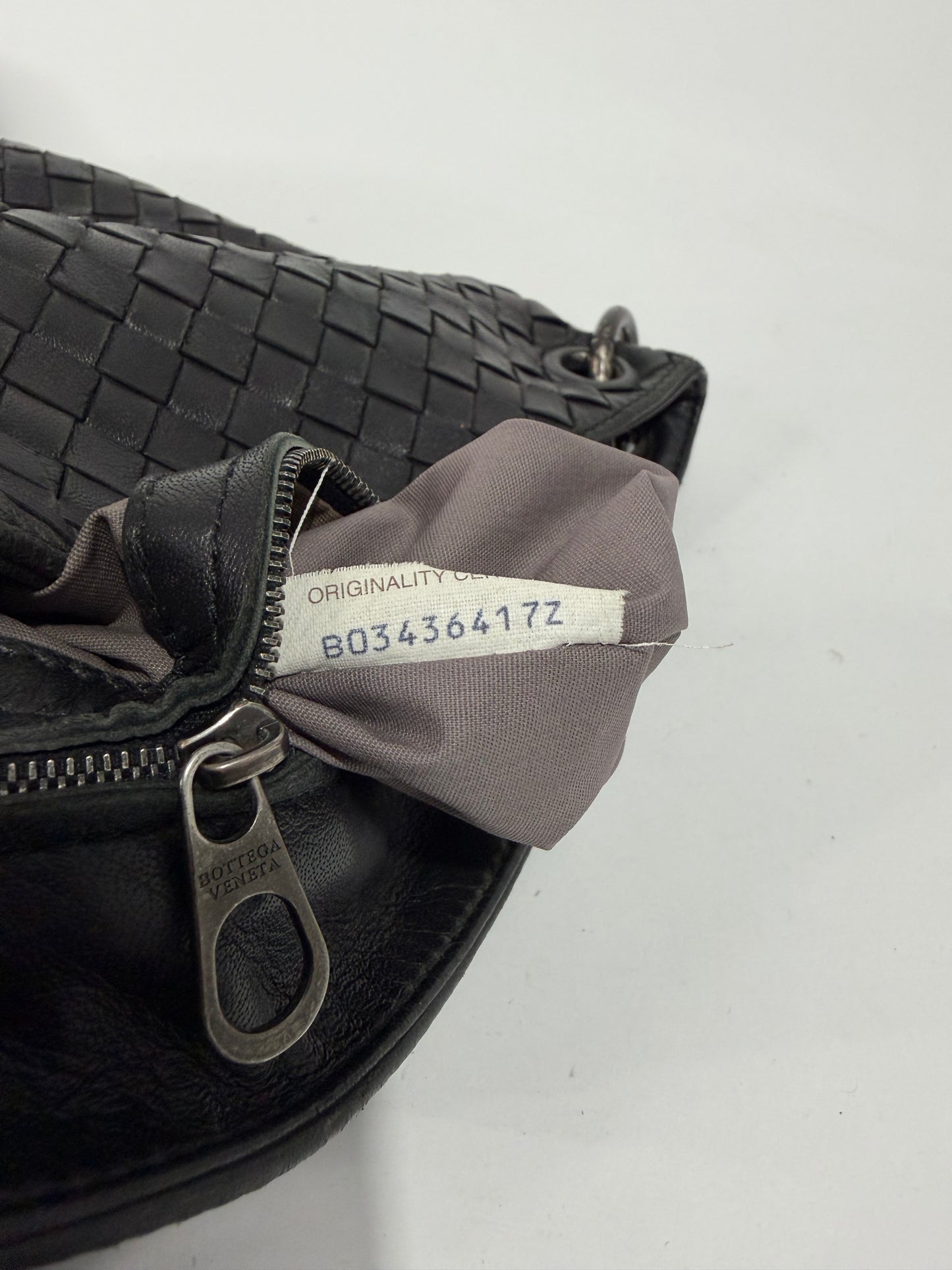 Bottega Veneta Black Intrecciato Leather Messenger Bag