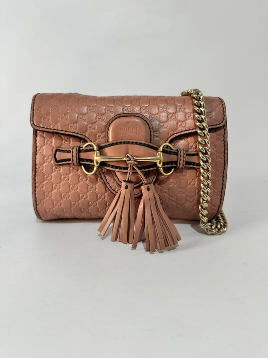 GUCCI
Pink Micro Guccissima Leather Emily Small Shoulder Bag