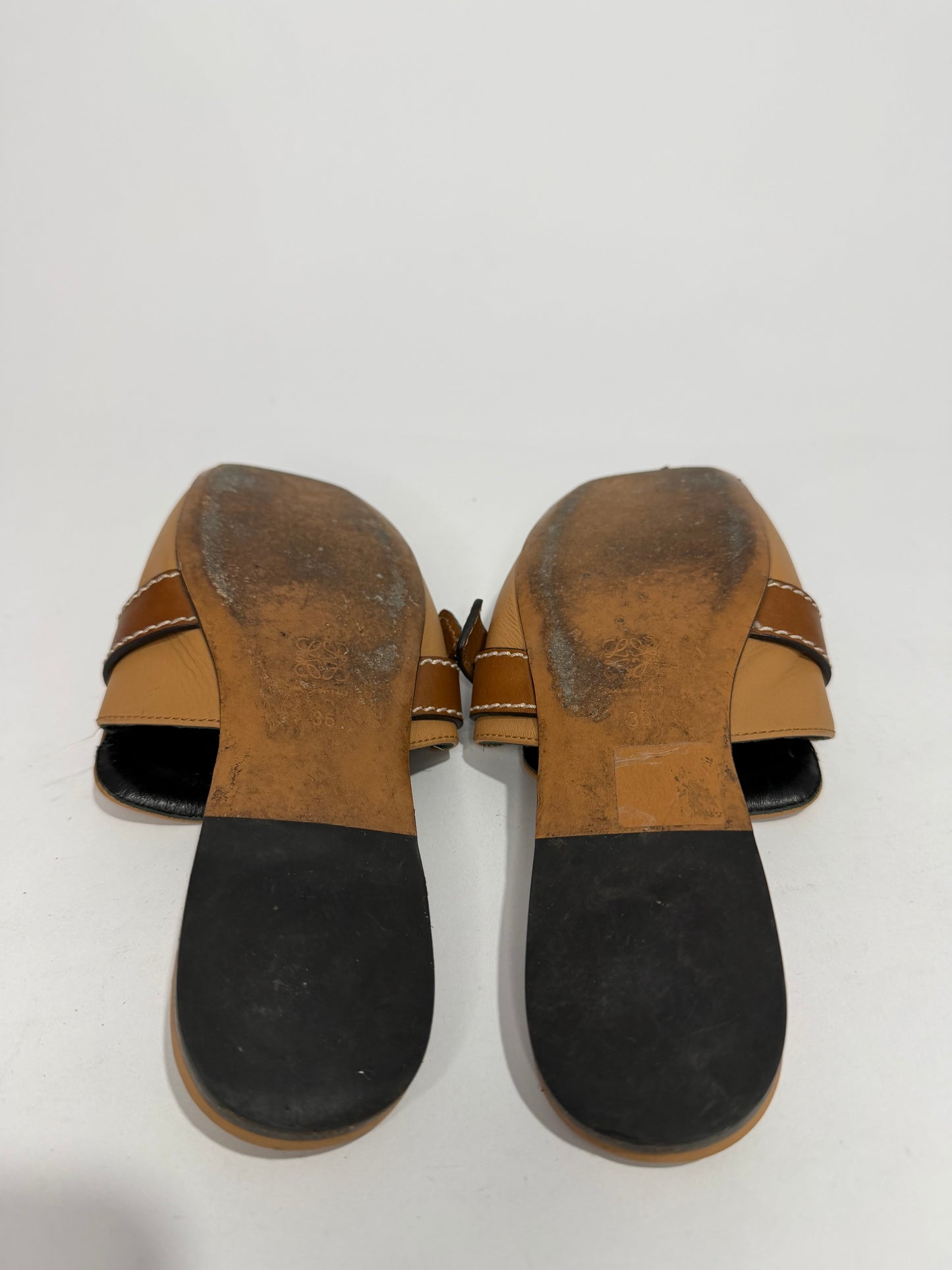 Loewe Brown leather Gate slippers Size 36 EU/6 US/ 3 UK