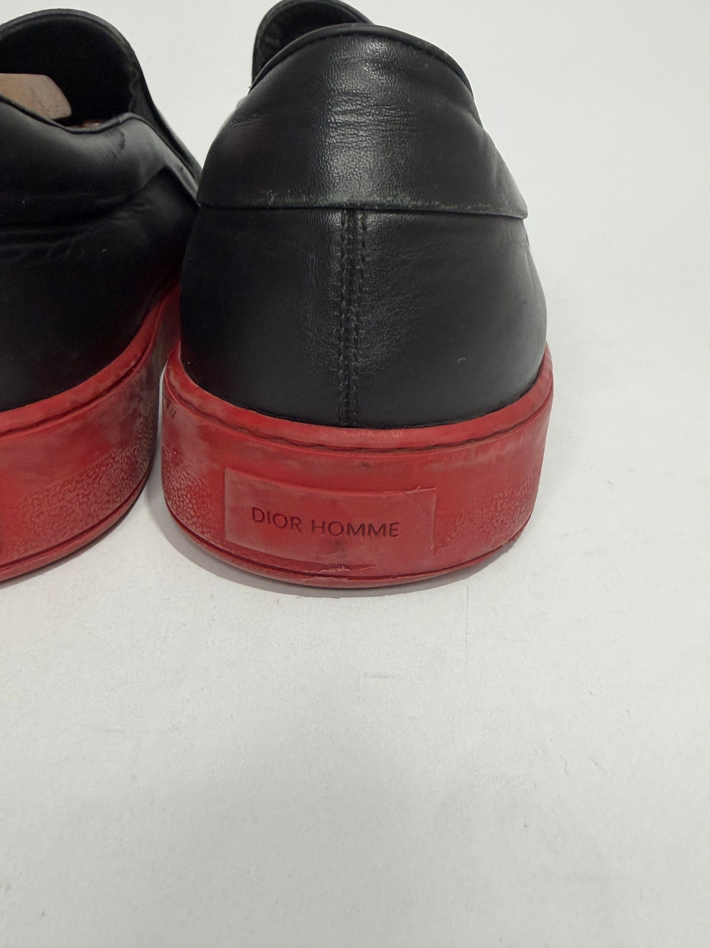 Dior Homme “Scream” Leather Slip-On Sneakers Black/Red – Men’s EU 45/ 11 UK/ 12 US