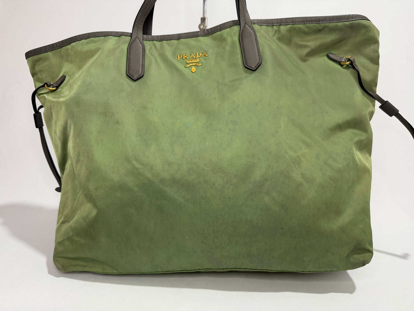 PRADA Nylon Tessuto Saffiano Tote Green