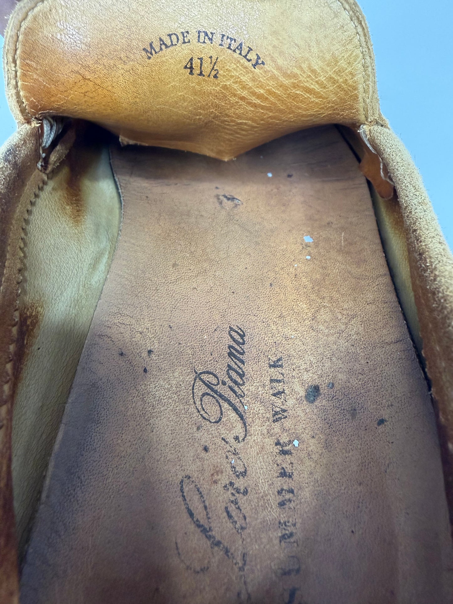 Loro Piana Mustard Suede Summer Walk Slip-On Loafers Size 41.5 EU/ 8.5 US
