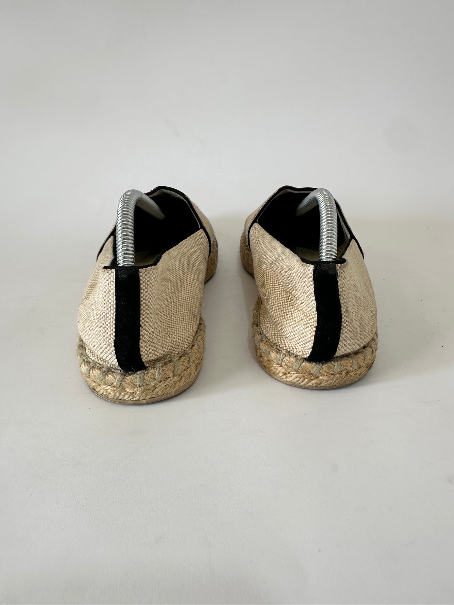 Louis Vuitton Beige Canvas Logo Espadrilles Size 37 EU