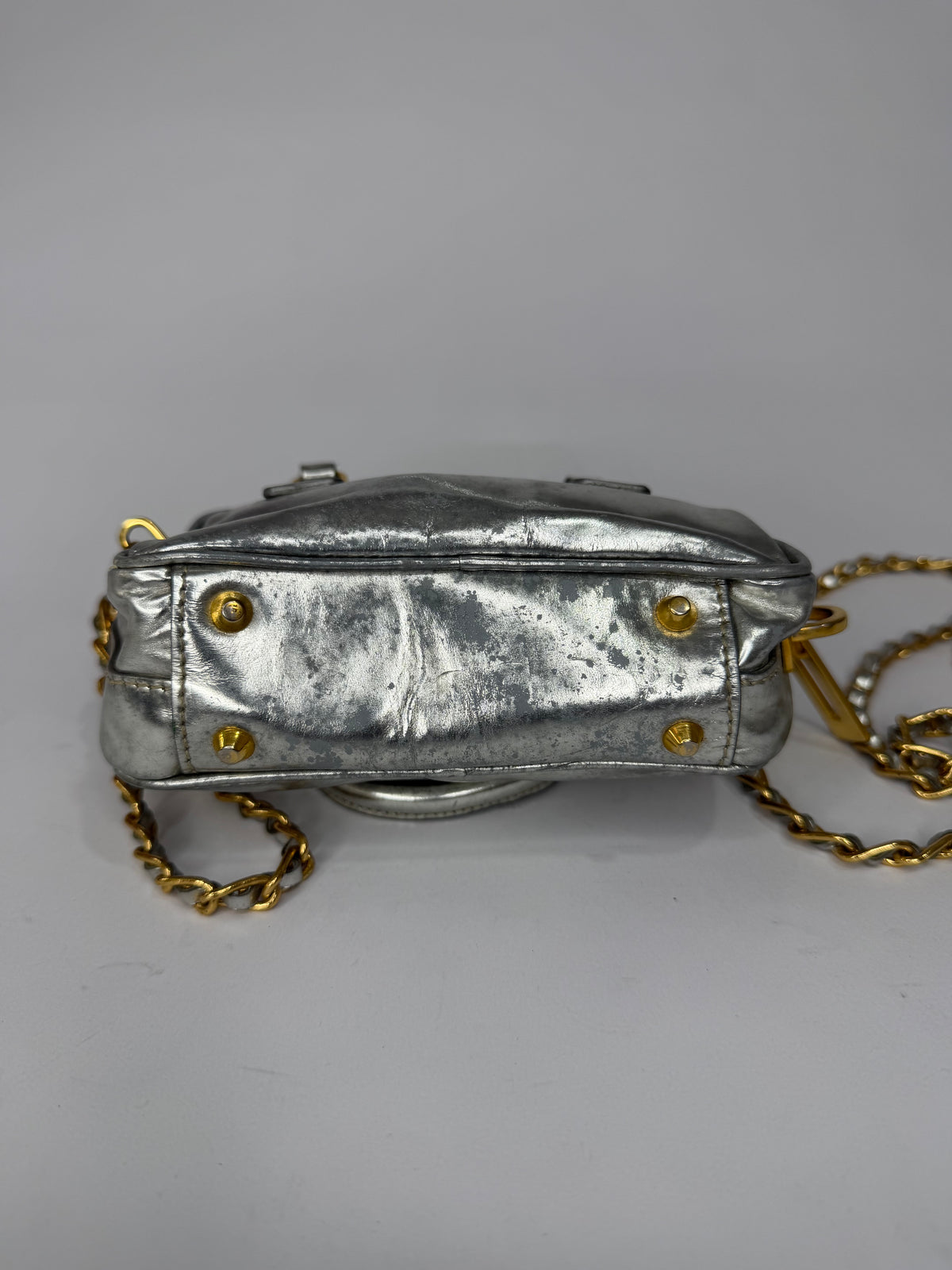 Prada Silver
Spazzolato Bauletto Mini Bag