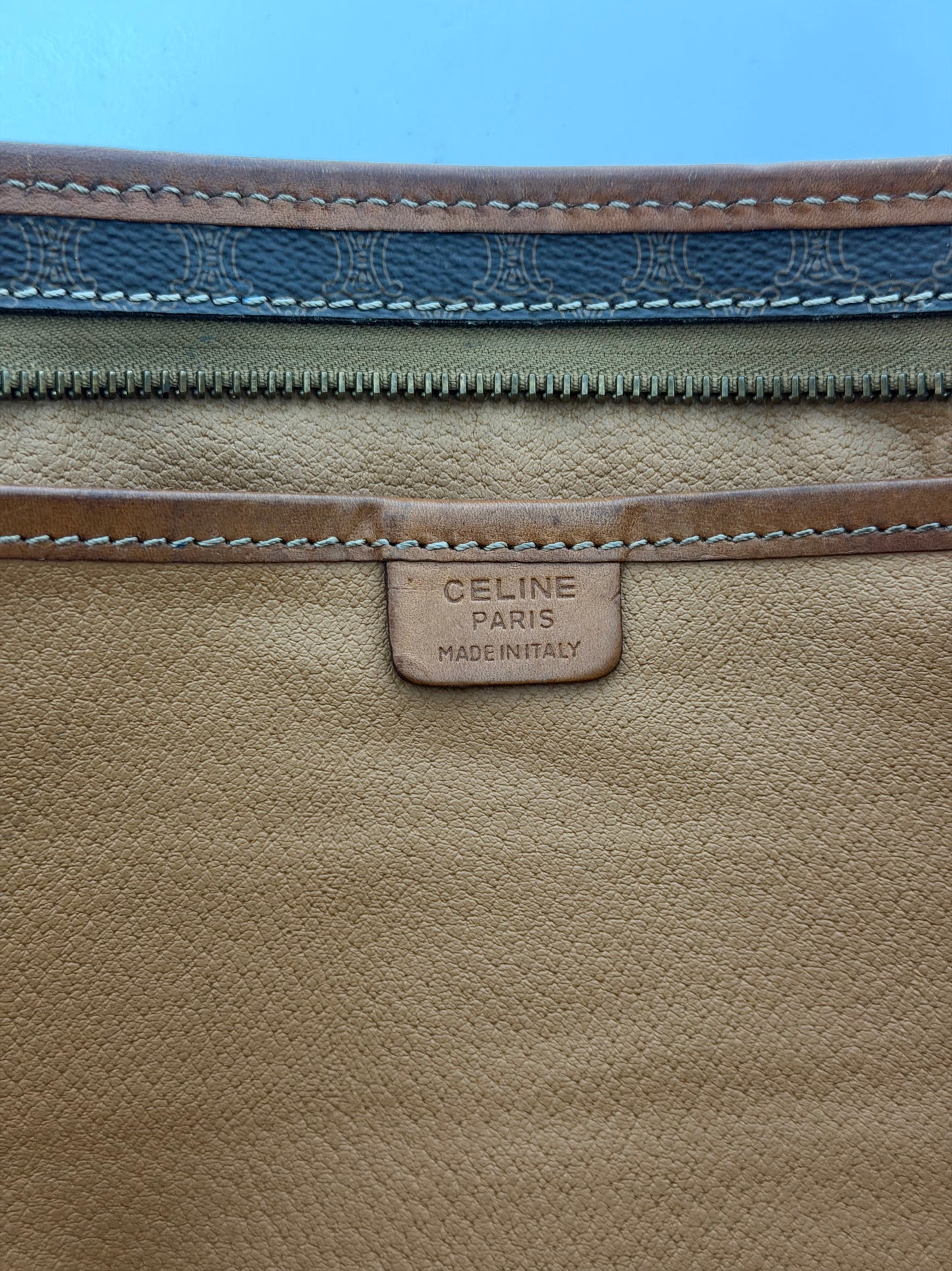 Vintage Celine Brown Macadam Clutch