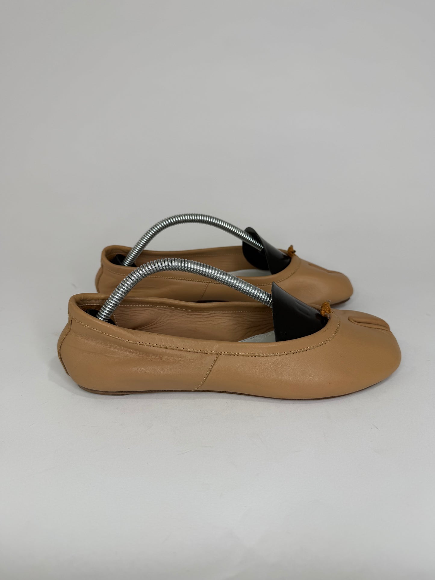 Maison Margiela Tabi Ballet Flats Brown Leather Split-Toe EU 38 / 8 US/ 5 UK