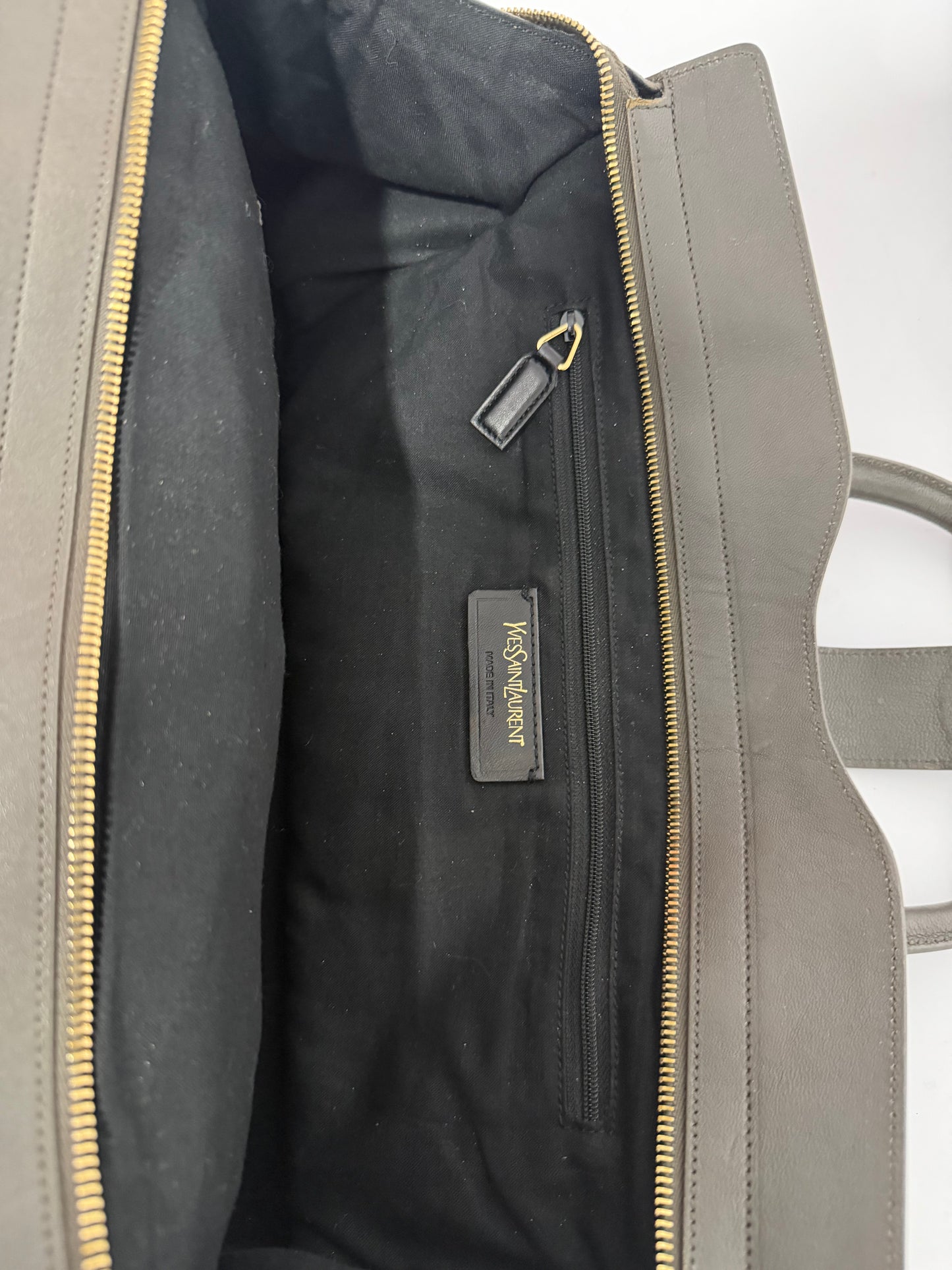 Yves Saint Laurent Grey Leather Large Cabas Chyc Tote