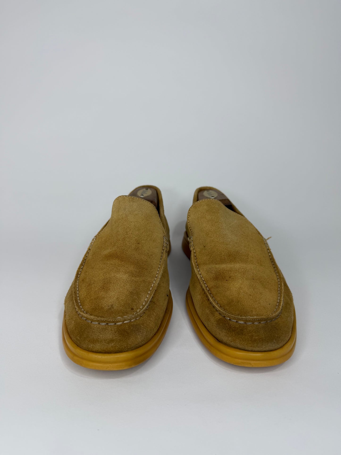 Loro Piana Mustard Suede Summer Walk Slip-On Loafers Size 41.5 EU/ 8.5 US