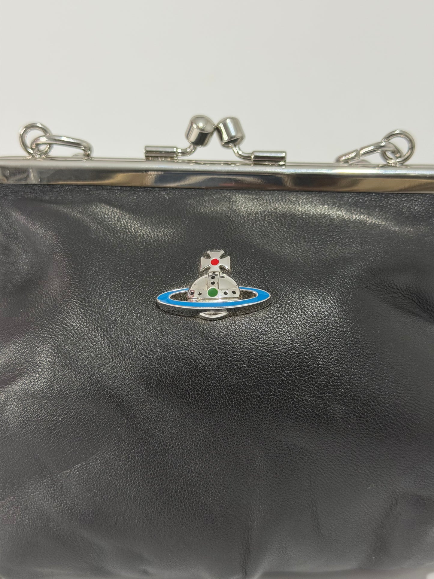 VIVIENNE WESTWOOD  GRANNY FRAME PURSE LEATHER BLACK