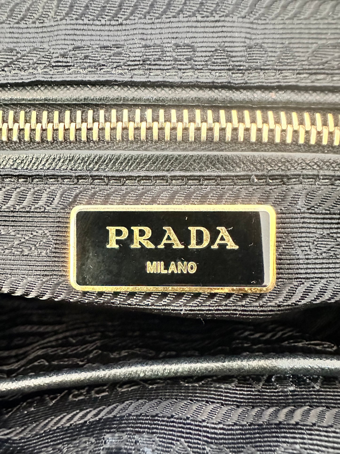 Prada Black Nylon Push Lock Shoulder Bag