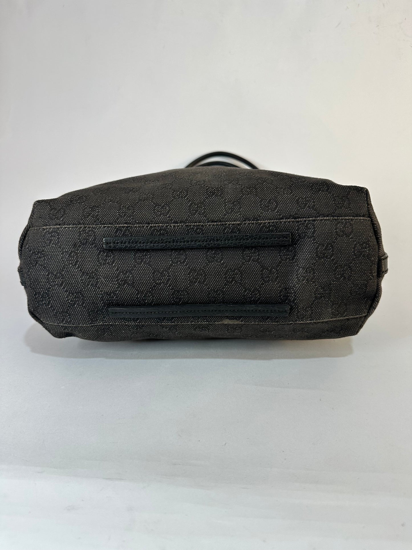 Gucci Black GG Fabric Drawstring Bucket Tote