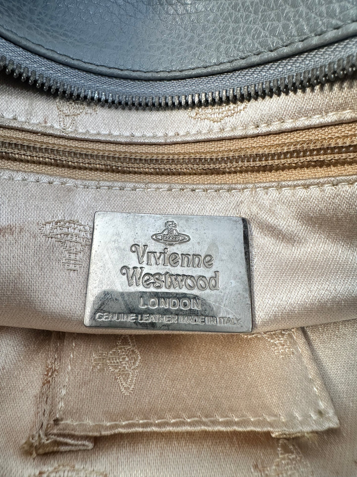 Vivienne Westwood Harlequin Argyle Bowler Bag – Grey/Black – Made in Italy