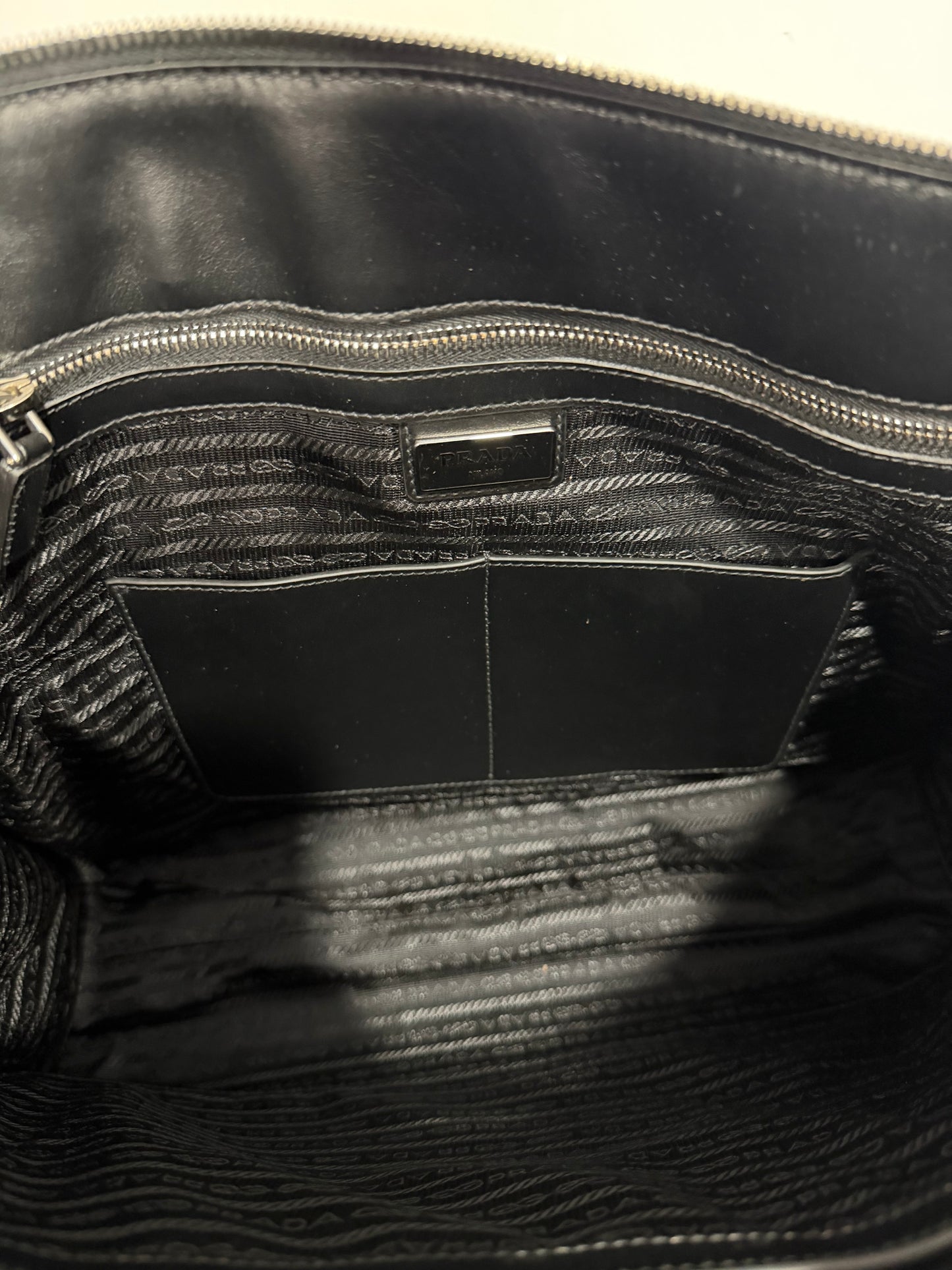 Prada Black Saffiano Leather Large Tote Bag / Briefcase