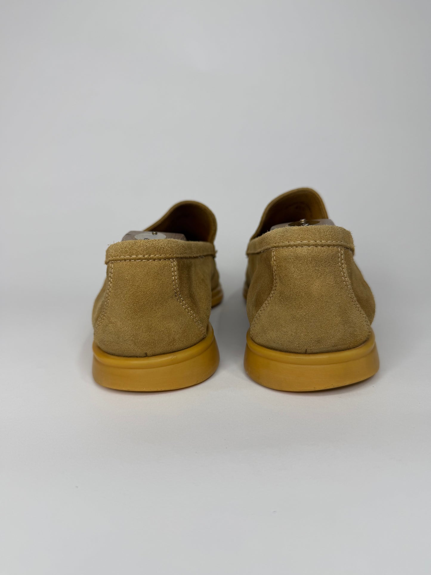 Loro Piana Mustard Suede Summer Walk Slip-On Loafers Size 41.5 EU/ 8.5 US