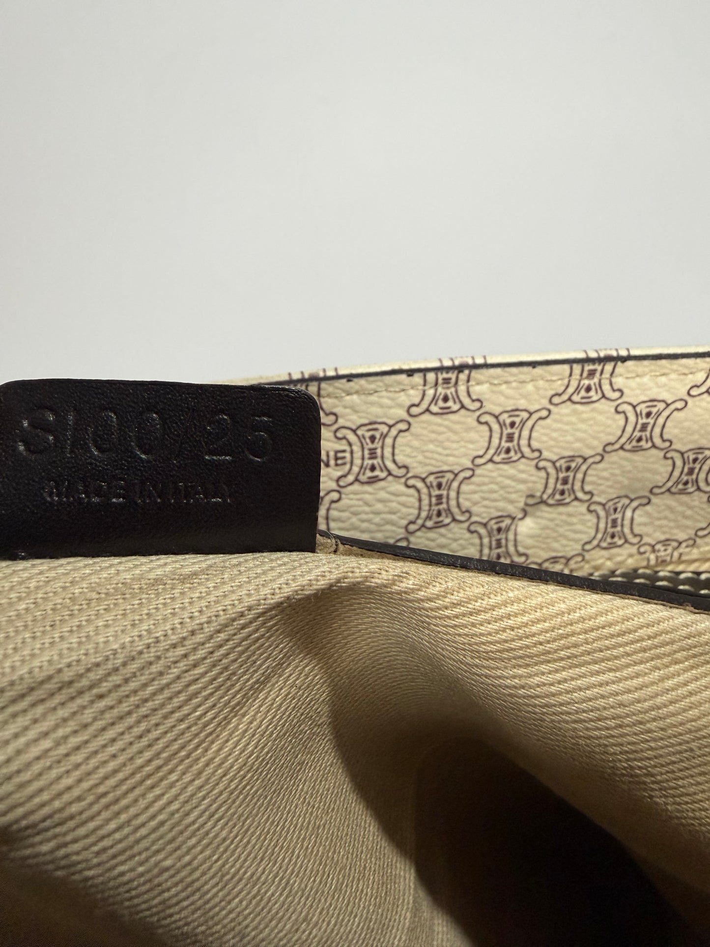 CELINE Macadam Monogram Coated Canvas Tote Bag Cream/Black