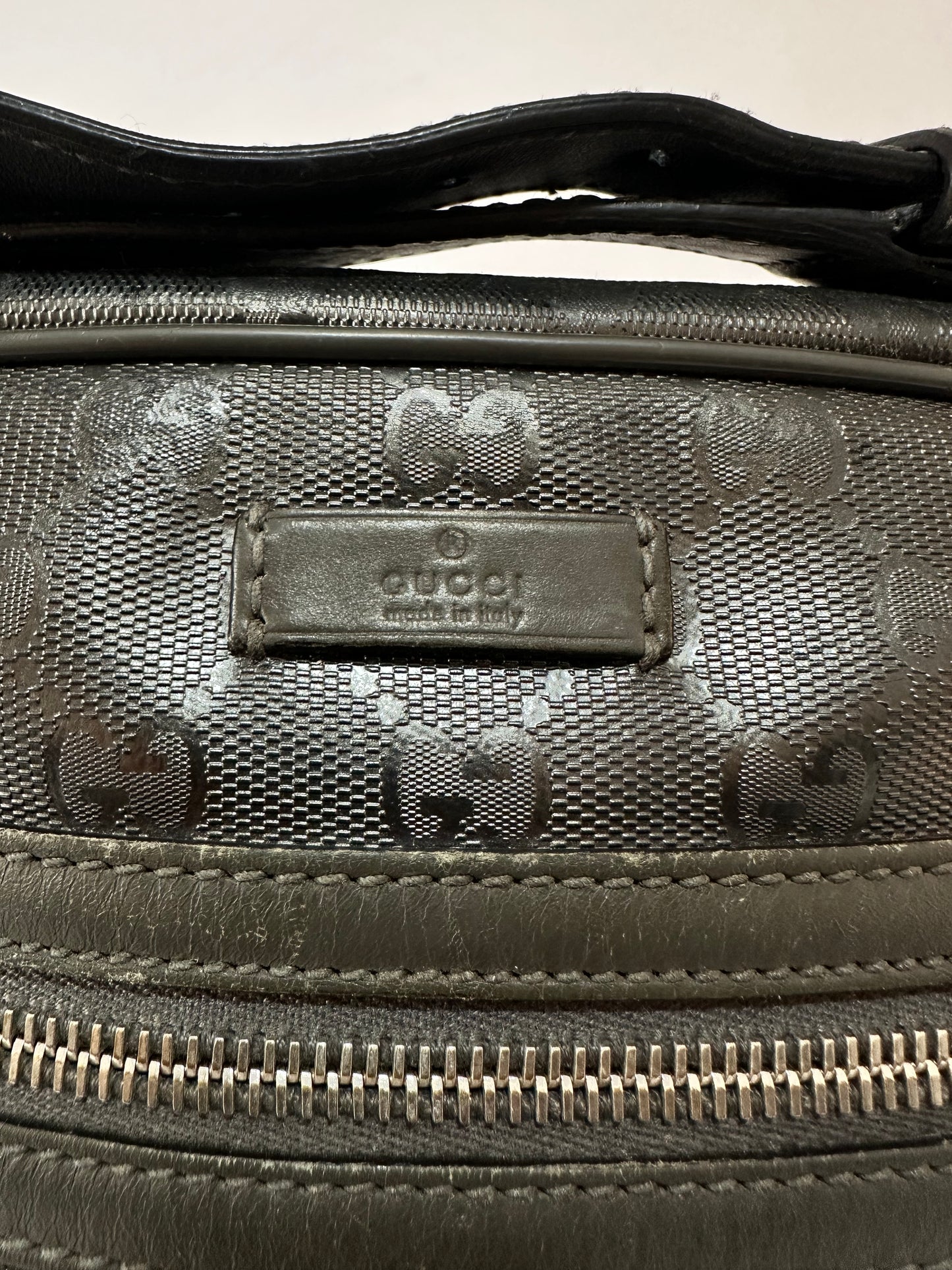 Gucci Silver Metallic GG Imprime Coated Canvas Messenger Bag