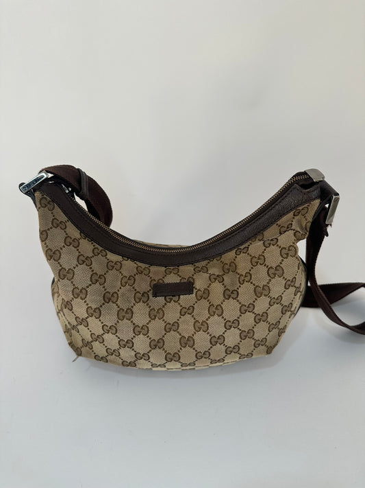 GUCCI
GG Canvas Medium Sherry Half Moon Crossbody Bag