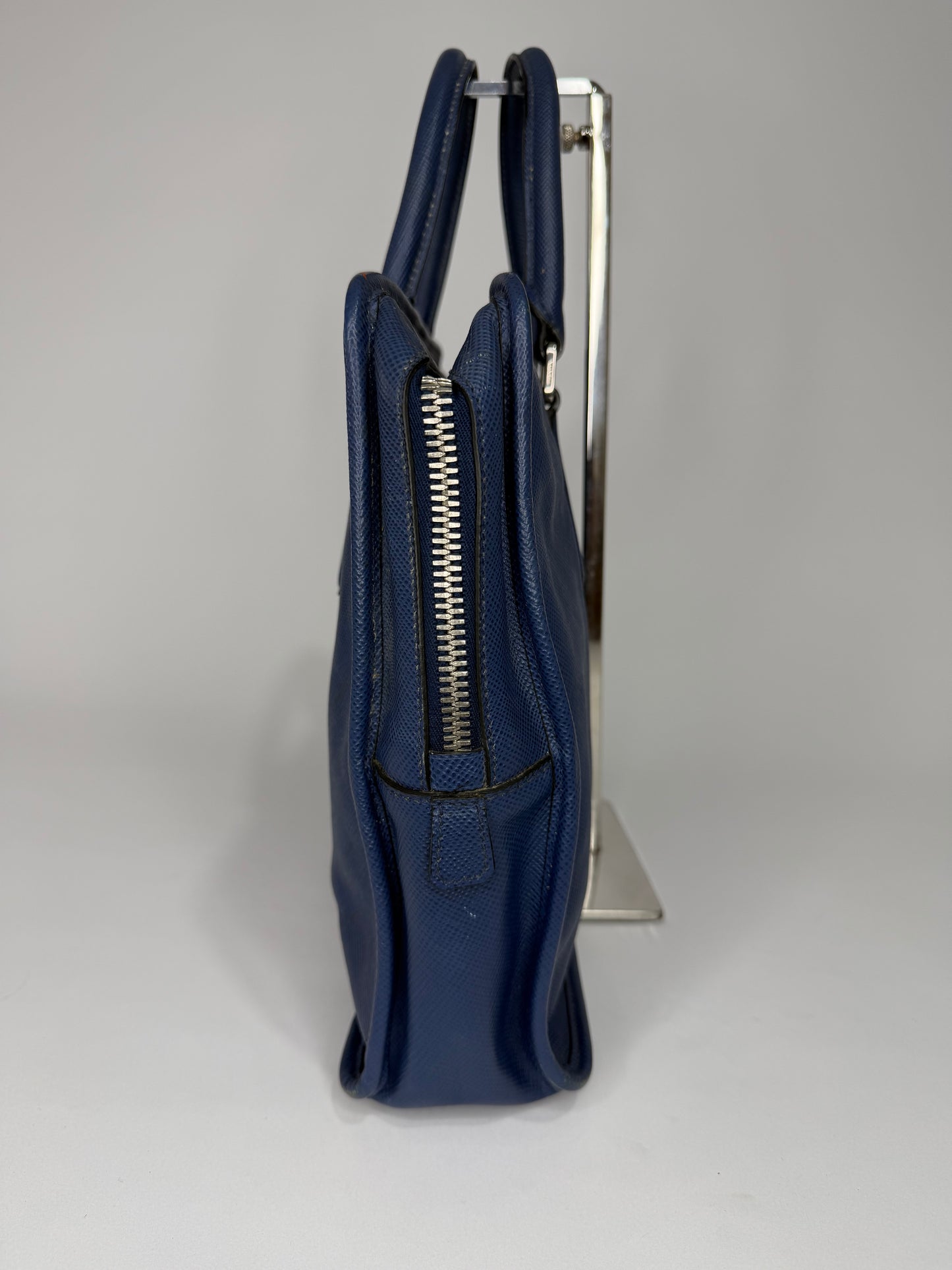 PRADA Saffiano Travel Briefcase Blue