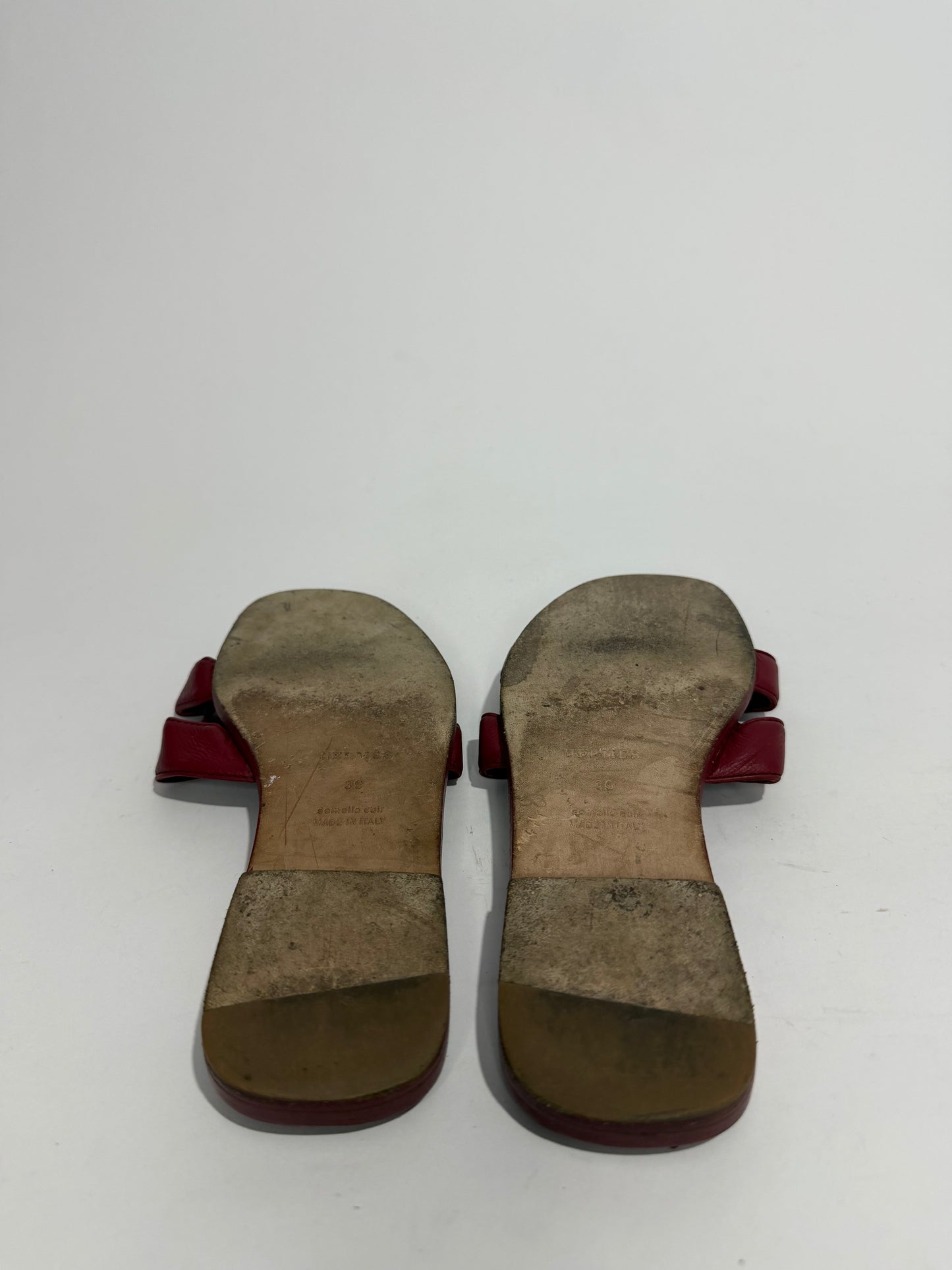 HERMES Pink Epsom Oran Sandals Size 39 EU/9 US / 6 UK