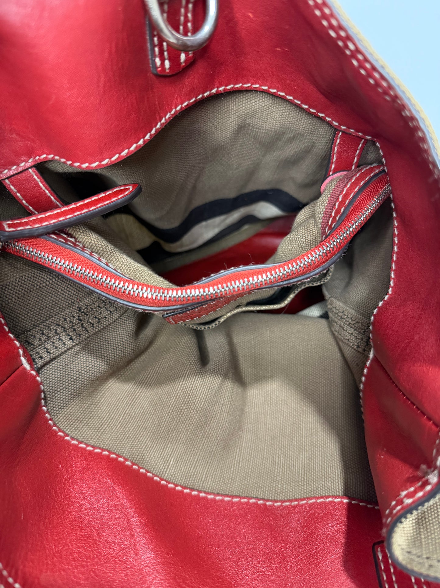 BURBERRY Canvas Mega Check Medium Ashby Hobo Saddle