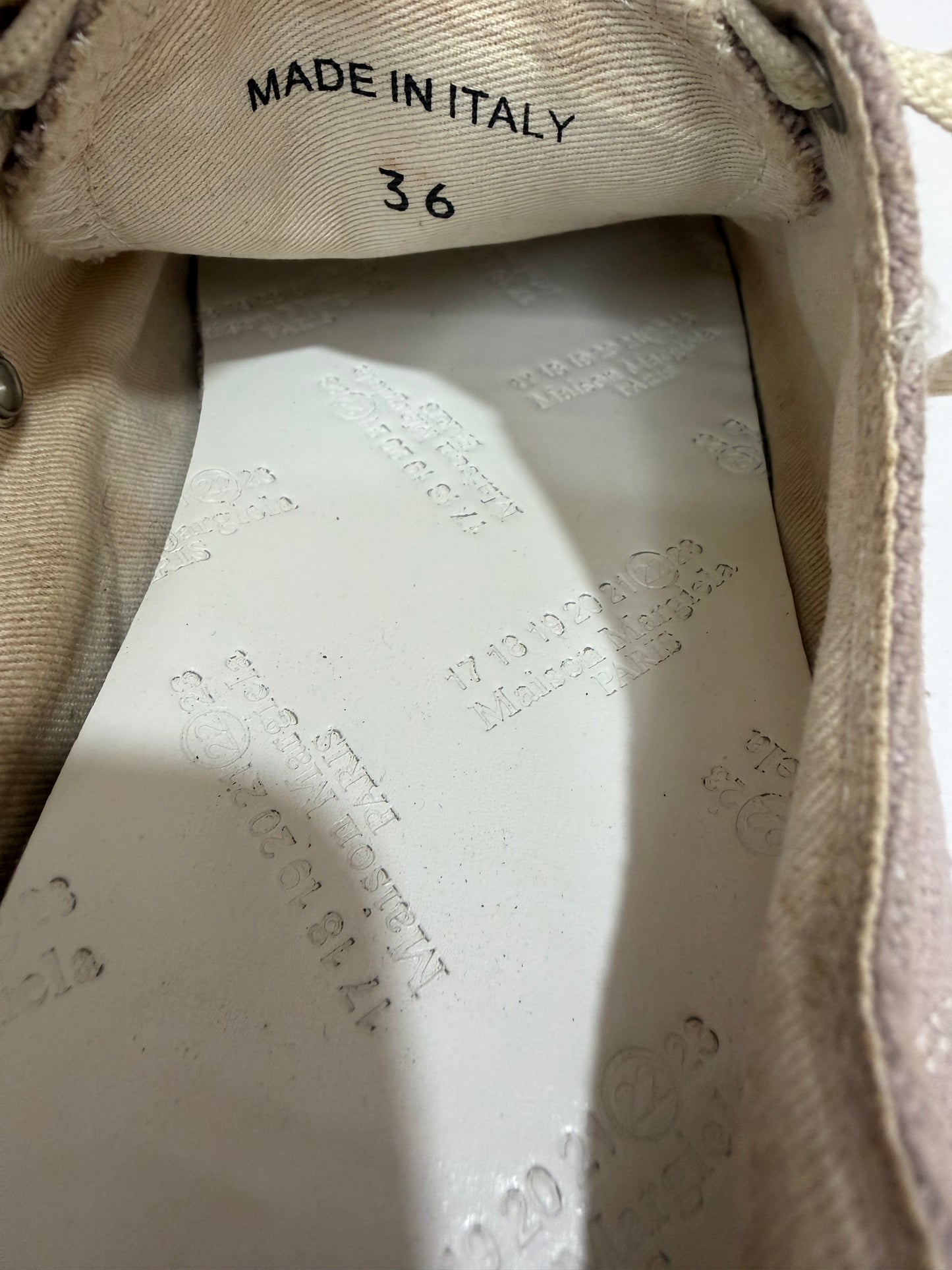Maison Margiela Tabi Canvas Low-Top Sneakers Pastel EU 36 Made in Italy