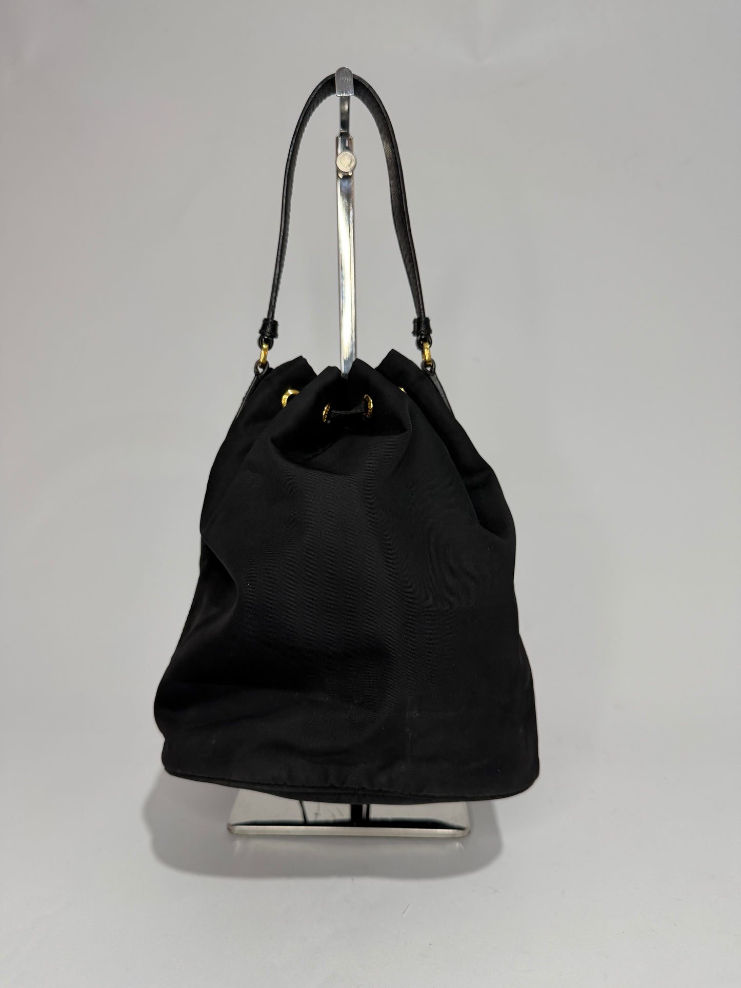 Prada Black Nylon Duet Top Handle Bag