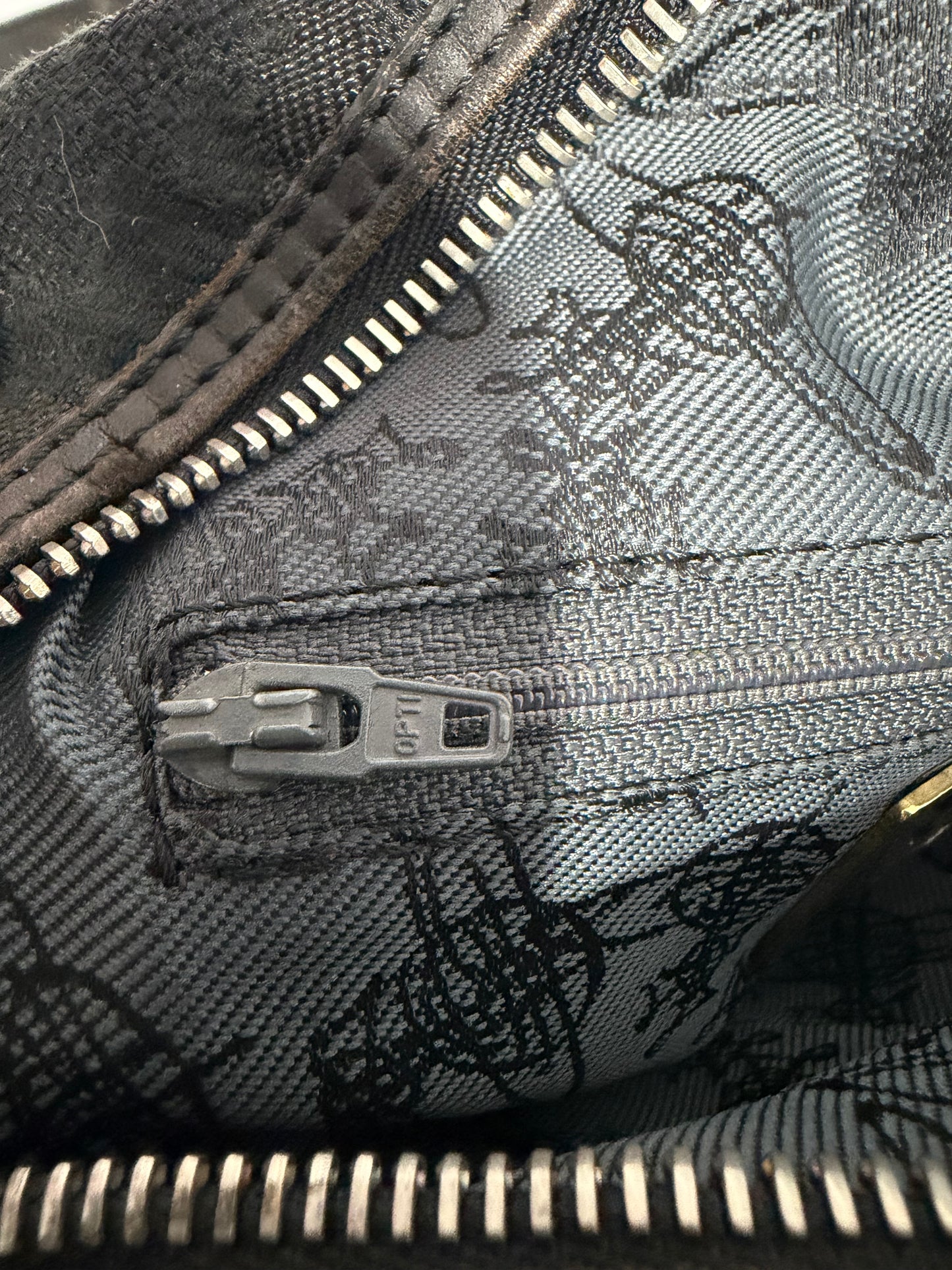 Vivienne Westwood Orb Jacquard Mini Crossbody Bag – Black Canvas & Leather Trim