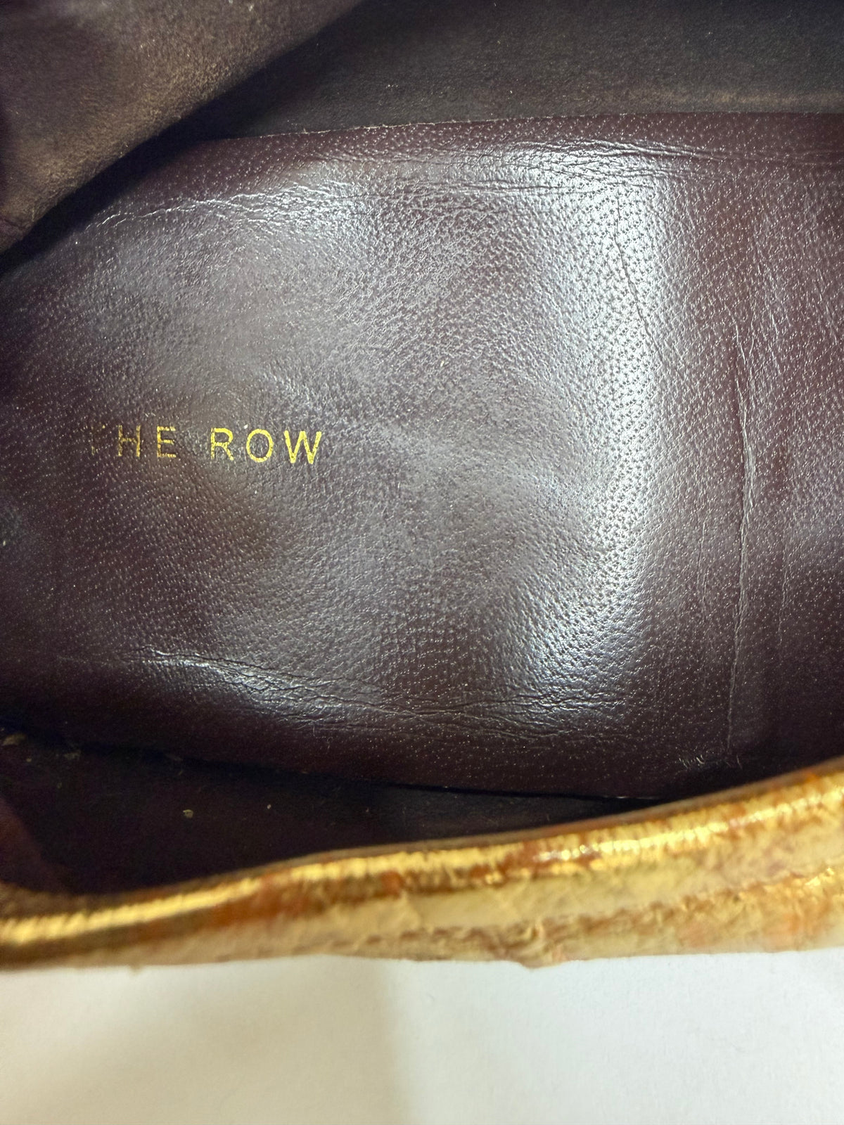 The Row Gold
Eel Skin Loafers 
Women's Size 35 EU/5 US / 3 UK
