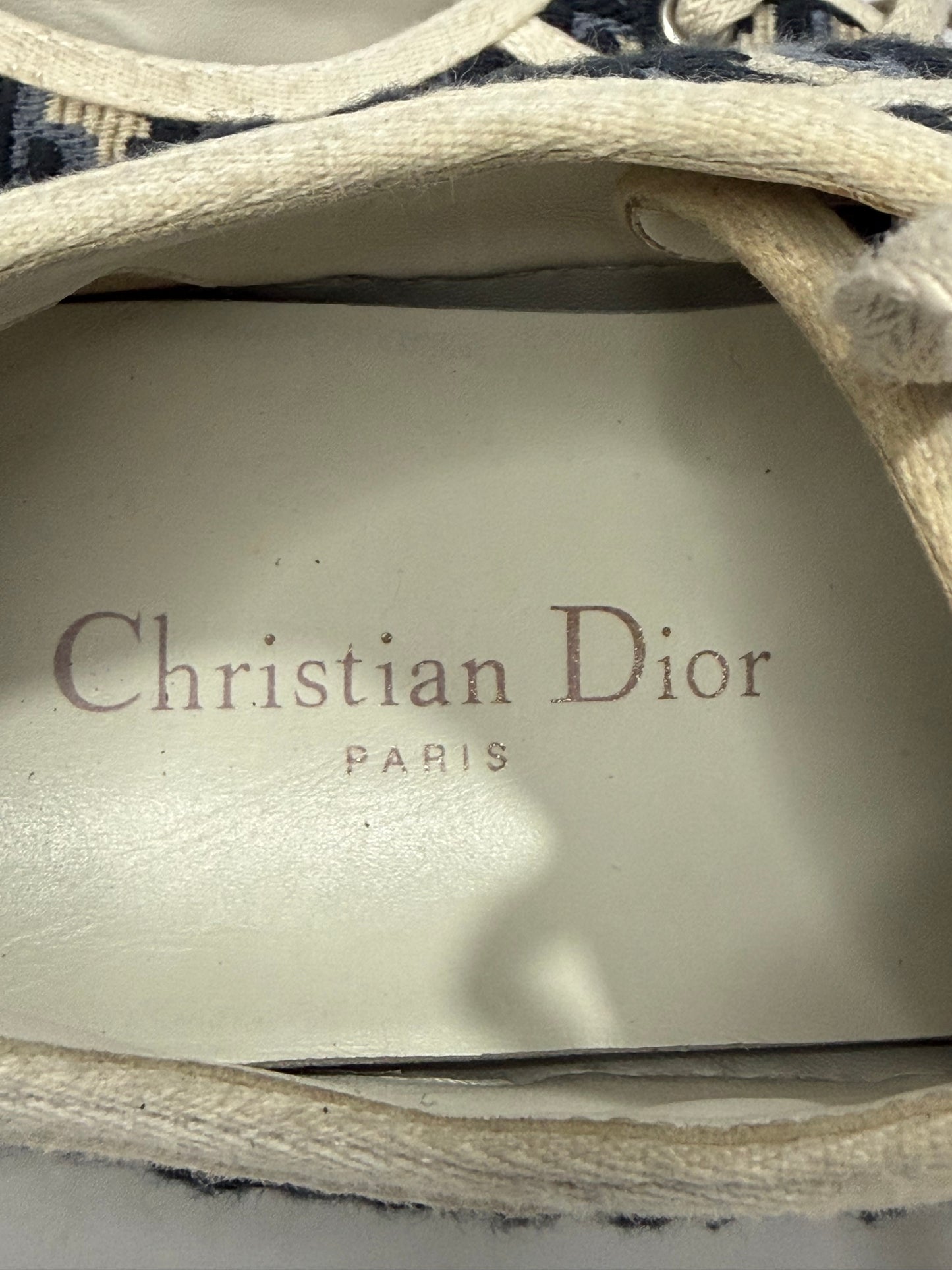 Dior Navy Blue/Off-White Oblique Fabric Walk'n'Dior Platform Sneakers Size 36 EU/ 6 US