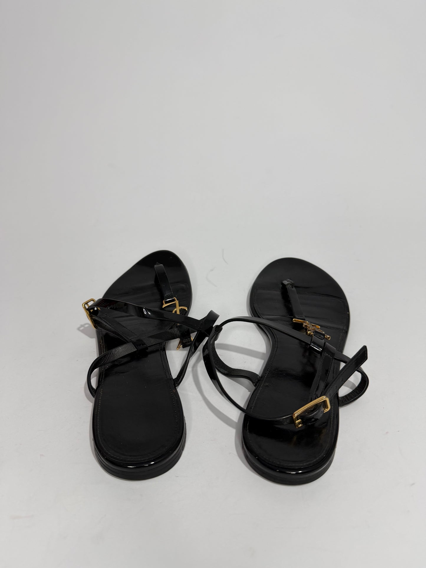 SAINT LAURENT CASSANDRA SANDALS IN PATENT LEATHER SIZE 39 EU/ 9 US