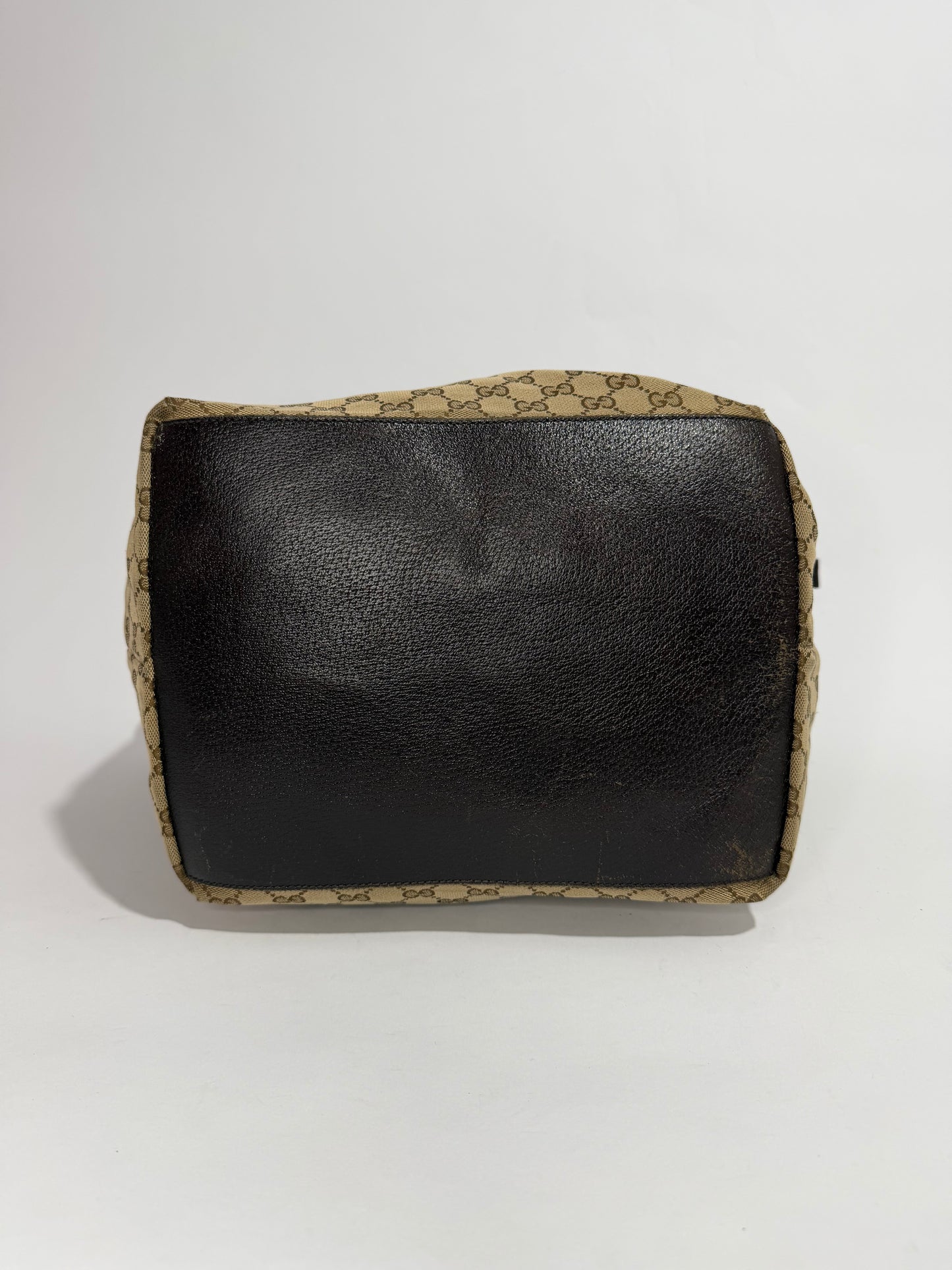 GUCCI GG Monogram Large Web Handle Bucket Tote