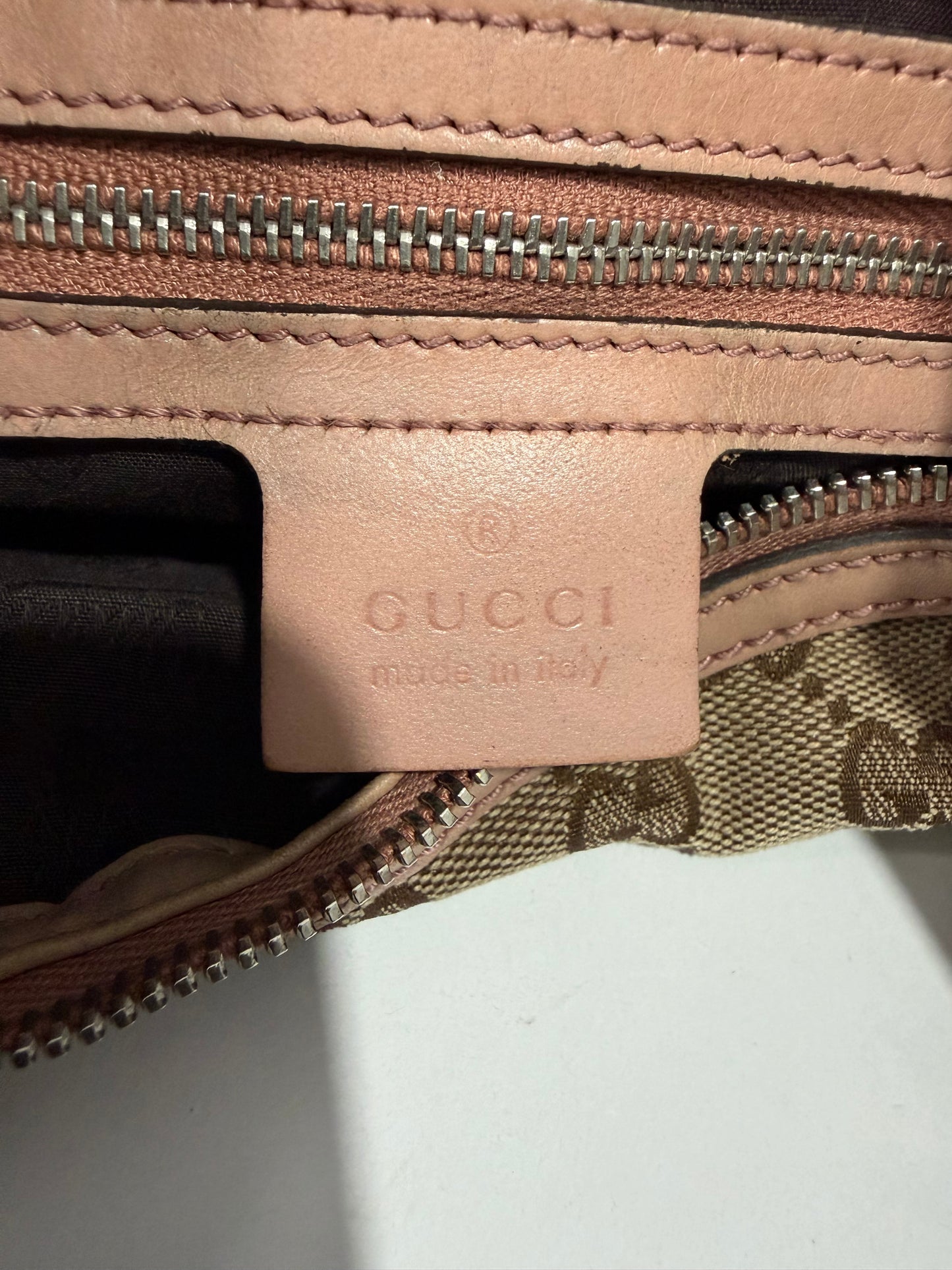 Gucci Beige/Bronze GG Canvas and Leather GG Twins Medium Hobo