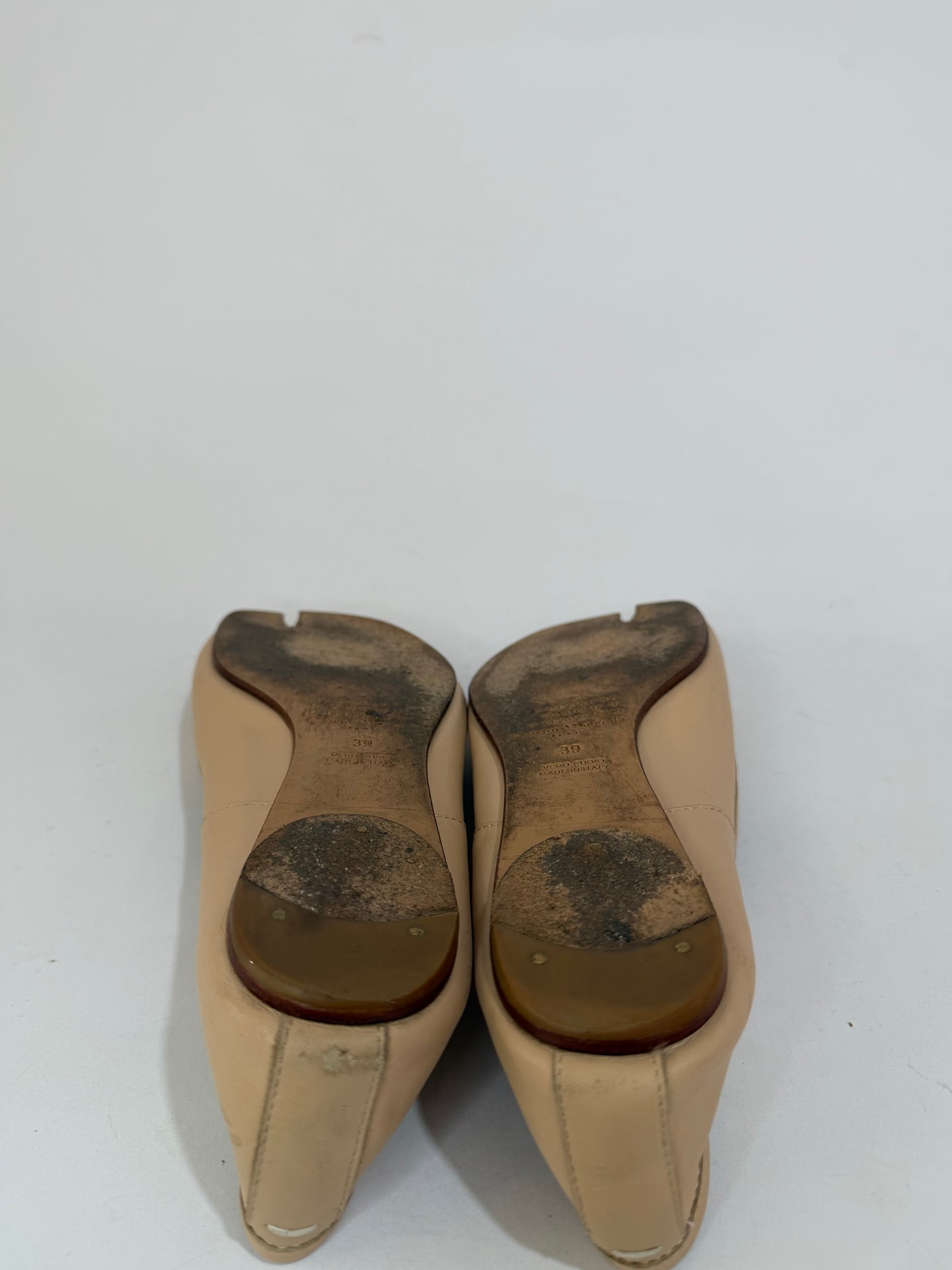 Maison Margiela Tabi Ballet Flats Beige Leather Split-Toe EU 39