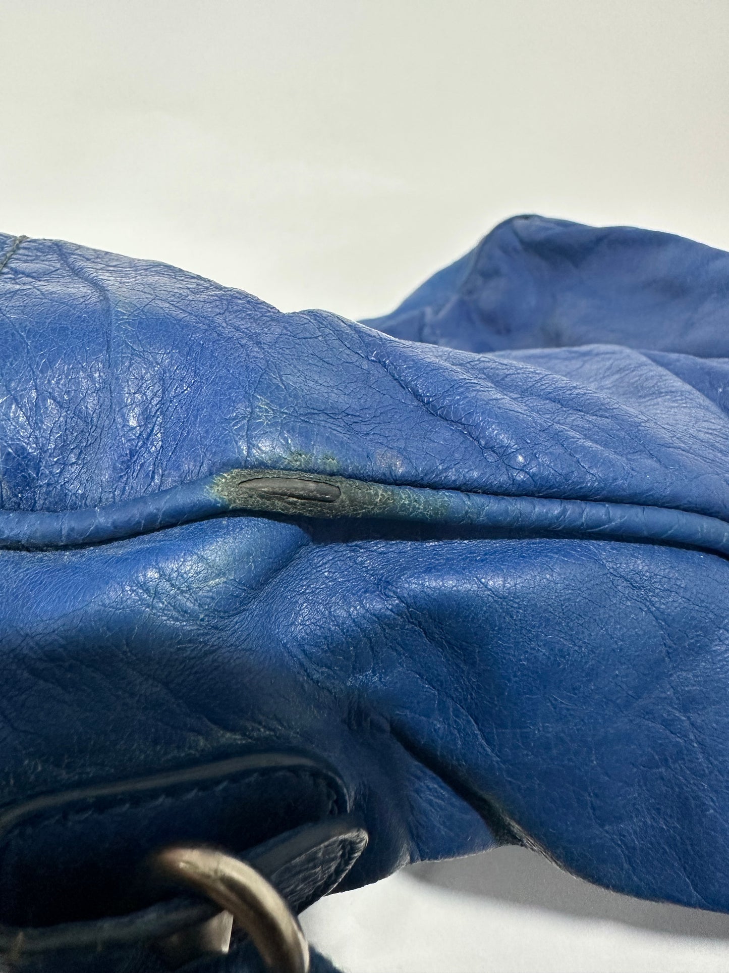 BALENCIAGA
Blue Lazuli Lambskin Leather Classic Reporter Bag
