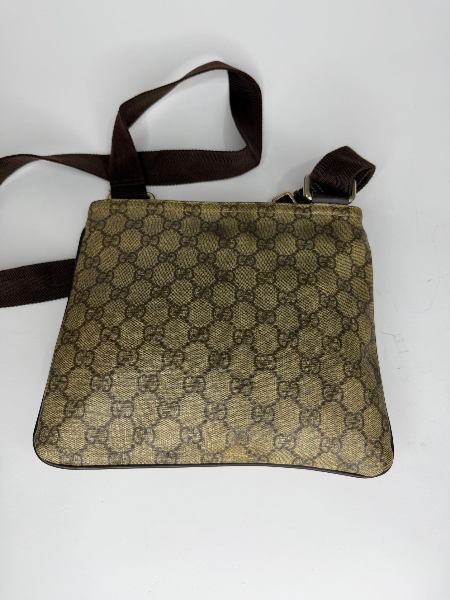 Gucci Beige GG Supreme Canvas Crossbody Bag
