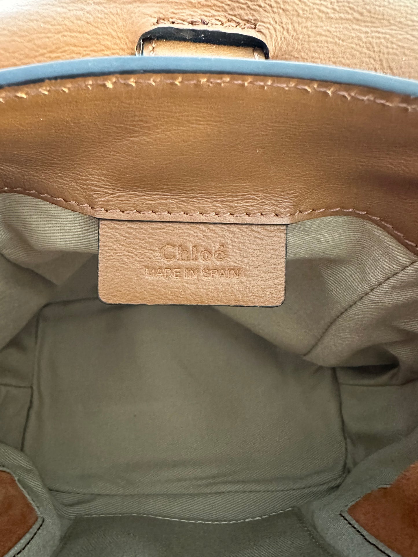 CHLOE

Suede Calfskin Small Faye Backpack Tan