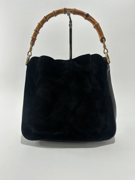 GUCCI 
Suede Bamboo Top Handle Tote
